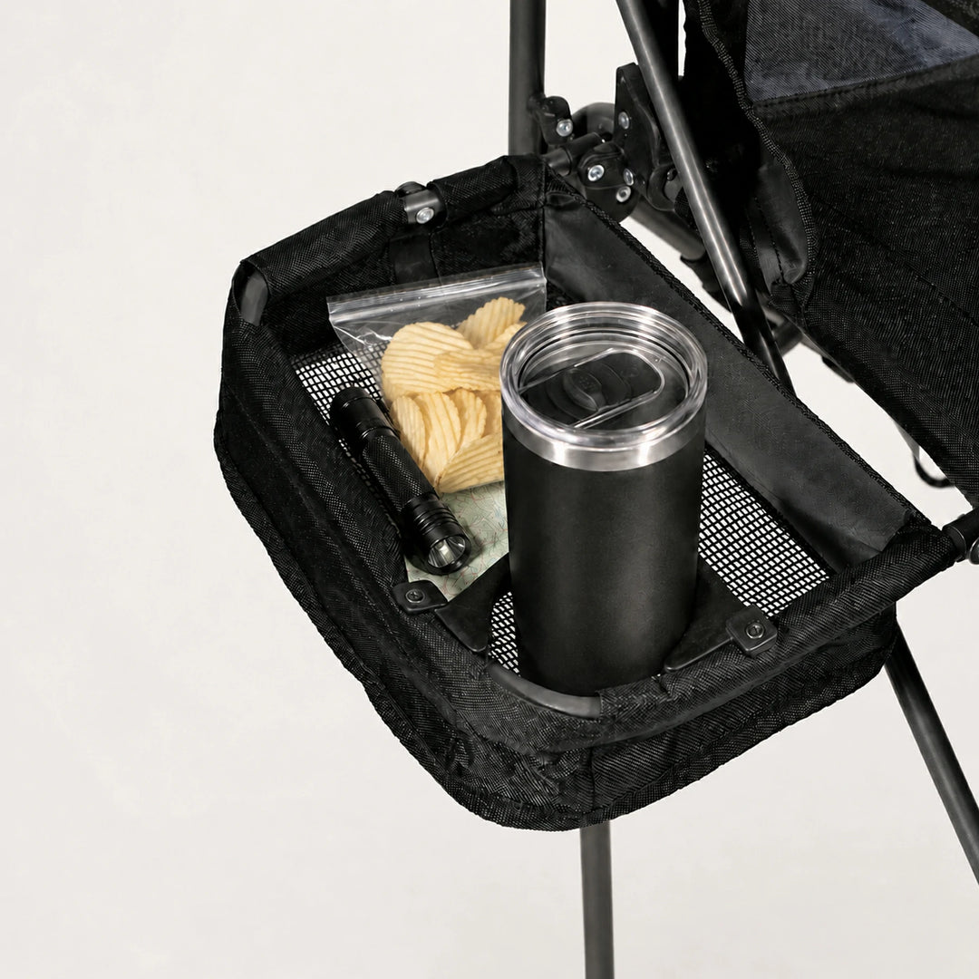 Extra Tall Folding Director Camping Chair with Side Table