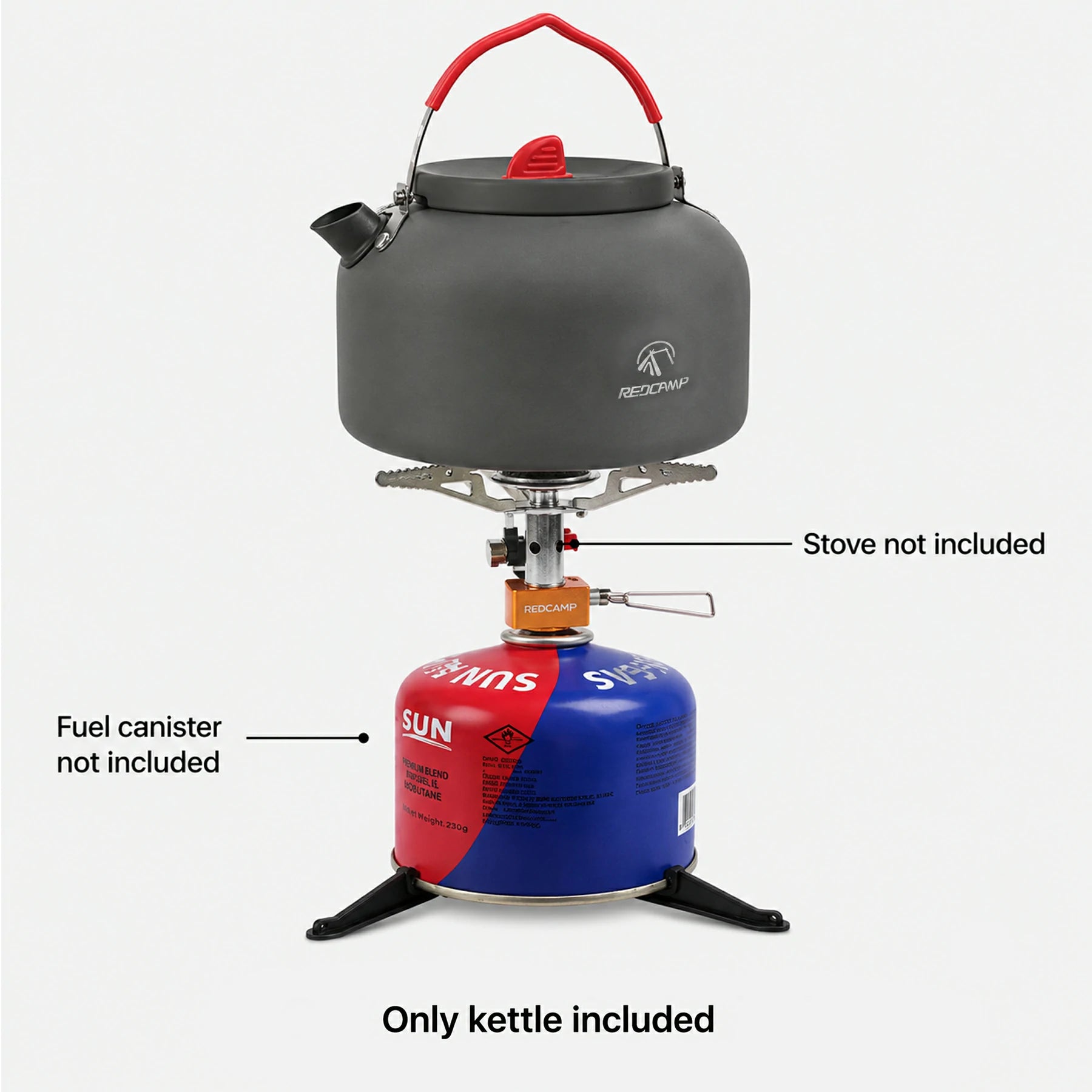 Aluminum Outdoor Camping Kettle with Carrying Bag, 0.8L/0.9L/1.4L/2L