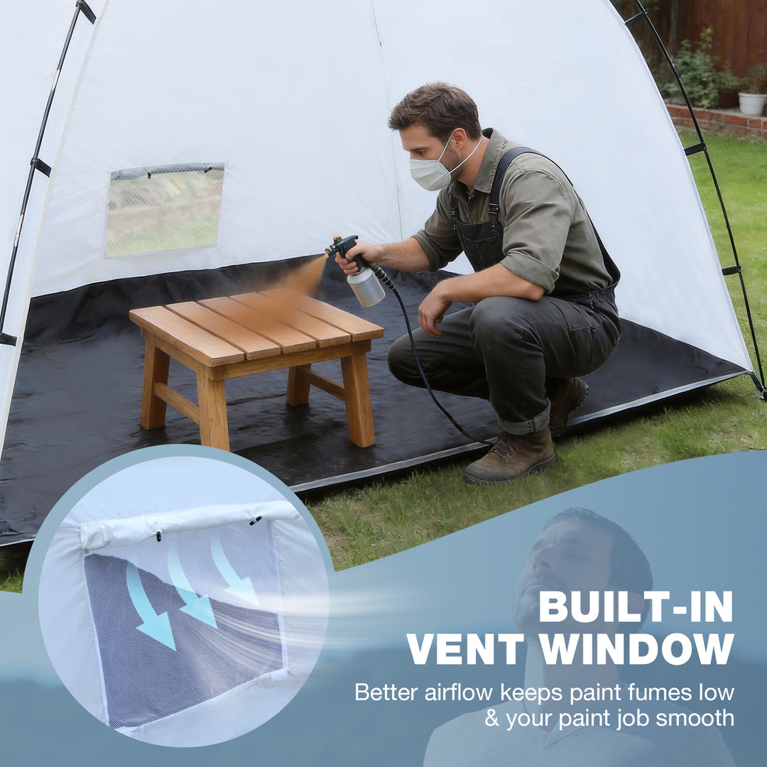 10x8ft Portable Paint Booth Tent with 6.5ft Walk-in Height