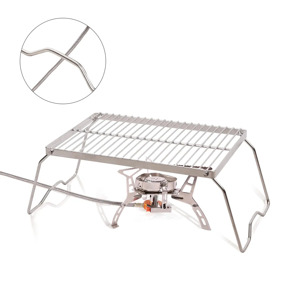 Portable Folding Campfire Grill 304 Stainless Steel Grate with Carrying Bag - Redcamp