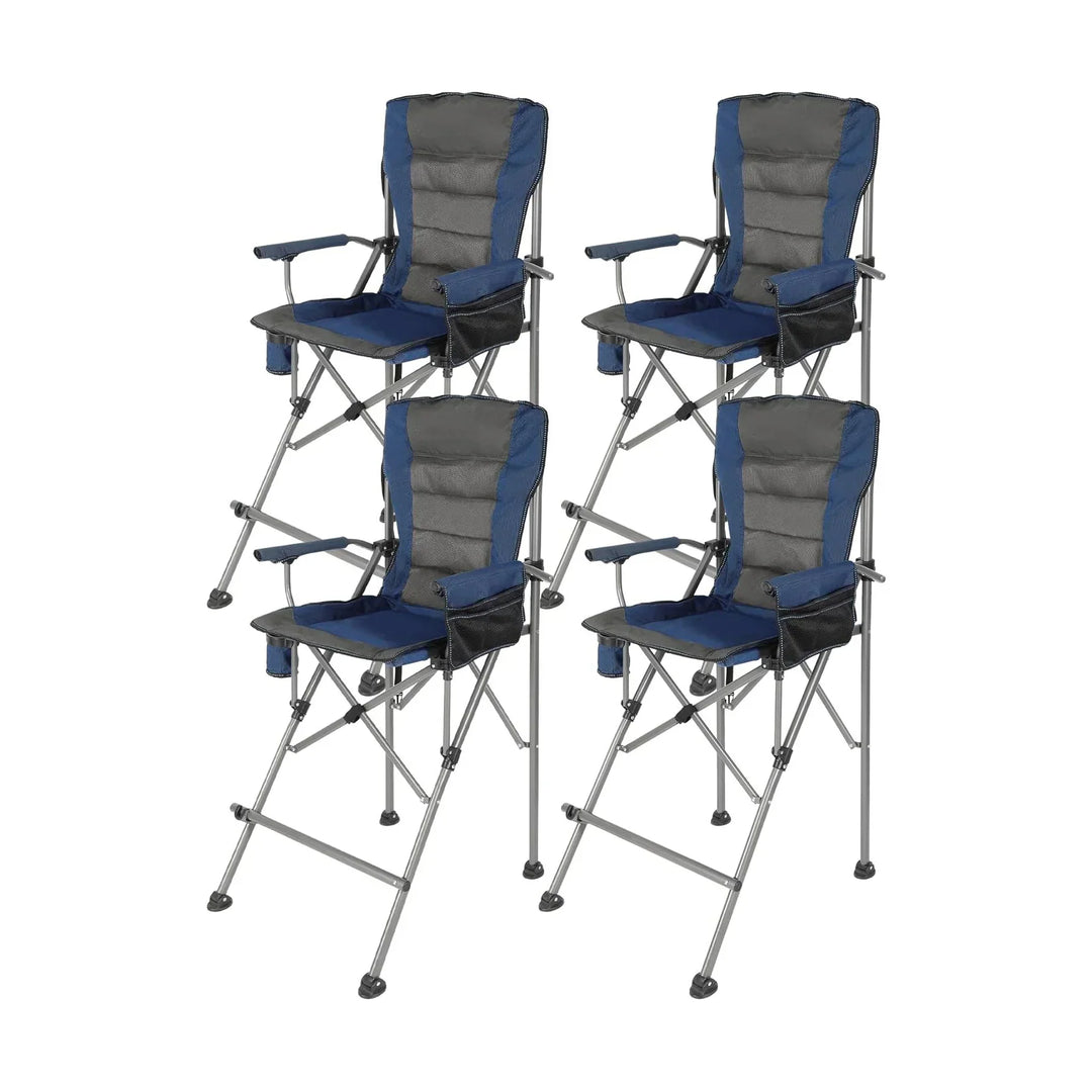 Chaise pliante extra haute, chaises de réalisateur pliables à hauteur de bar pour adultes avec dossier haut et accoudoirs rigides, supportant 330 lb
