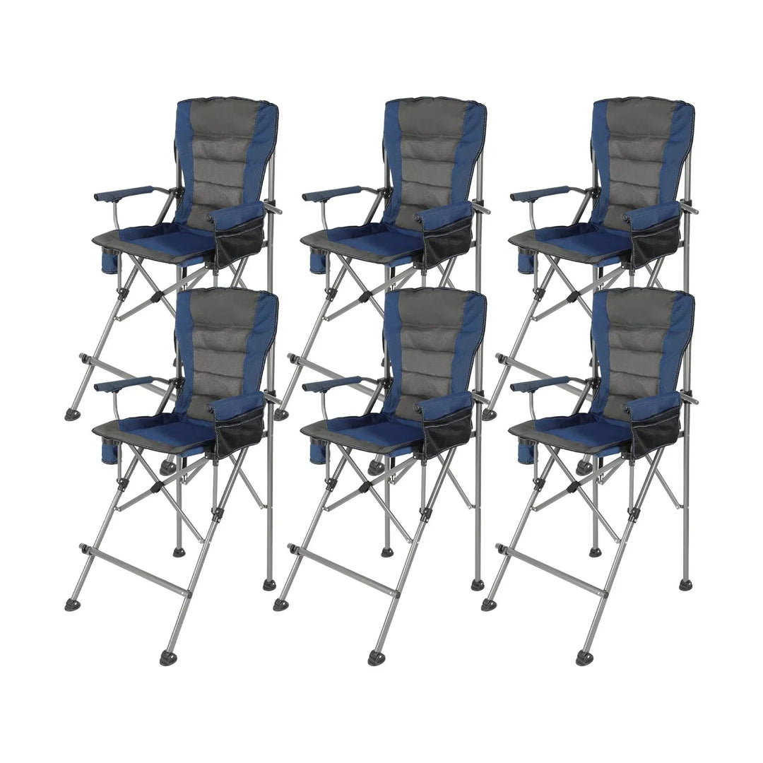 Chaise pliante extra haute, chaises de réalisateur pliables à hauteur de bar pour adultes avec dossier haut et accoudoirs rigides, supportant 330 lb