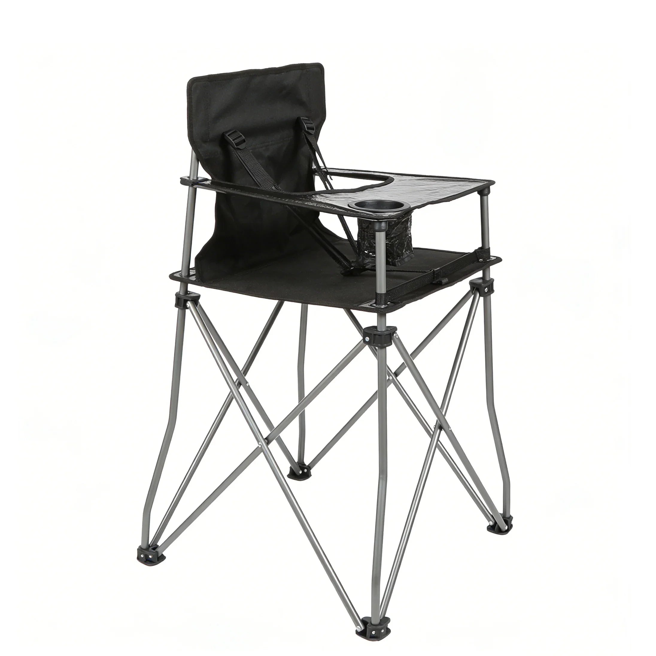 Portable High Chair for Babies and Toddlers, Camping High Chair with Tray, Space Saver for Travel, Camping, Picnic, Indoor Use