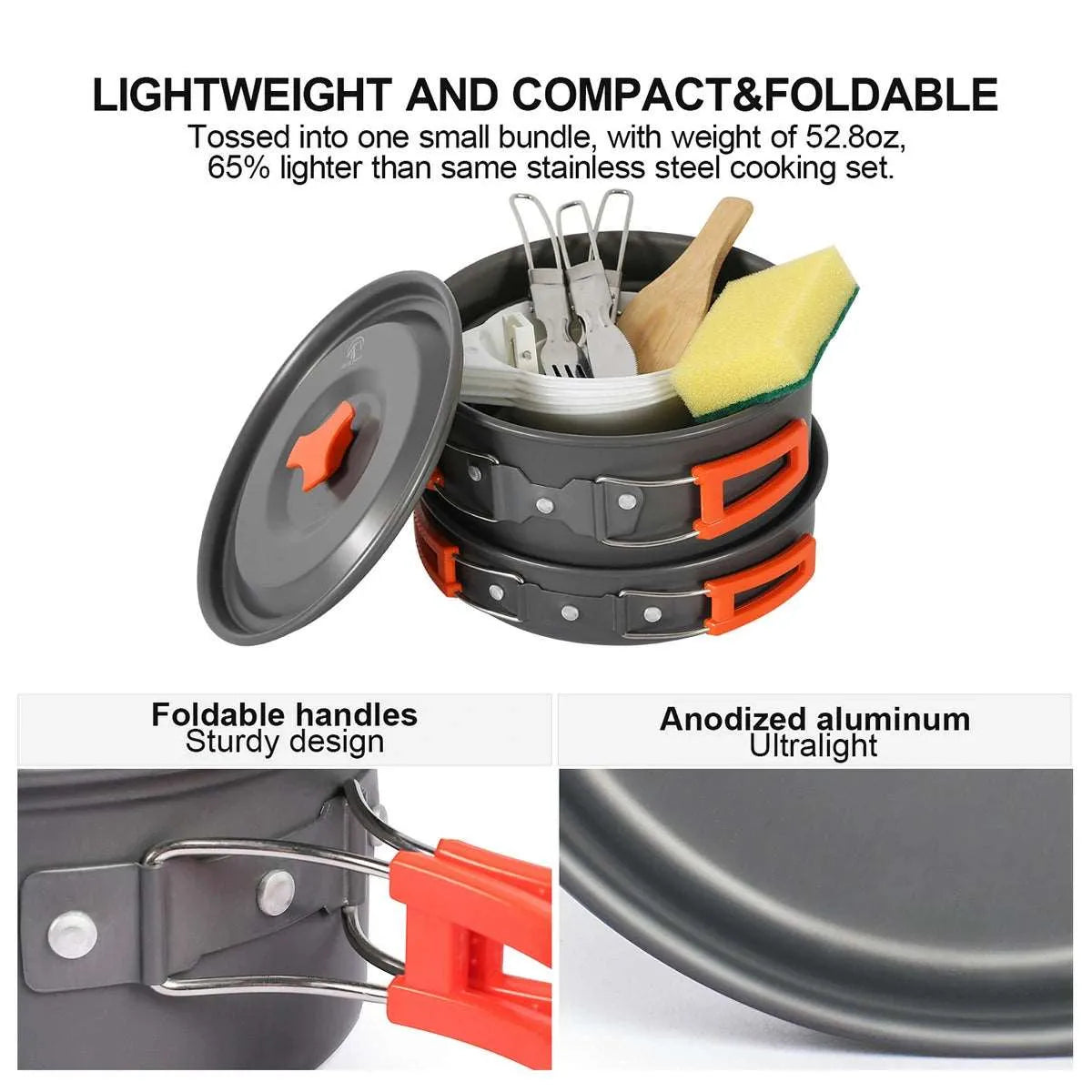 11/12/22 PCS Camping Cookware Mess Kit - Redcamp