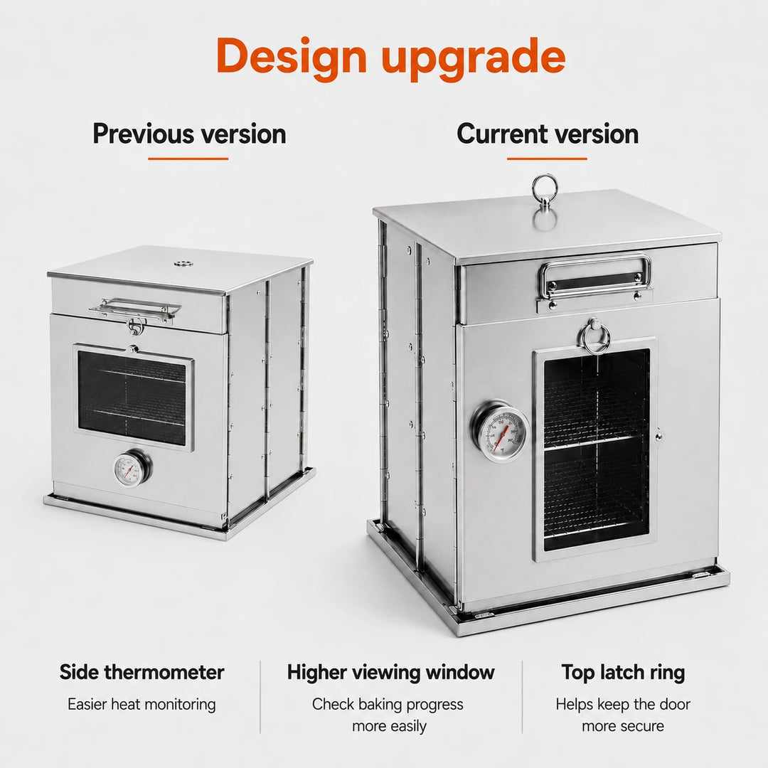 Four de camping pliable en acier inoxydable avec grille à 3 niveaux pour cuisinière au propane, cuisson en plein air 