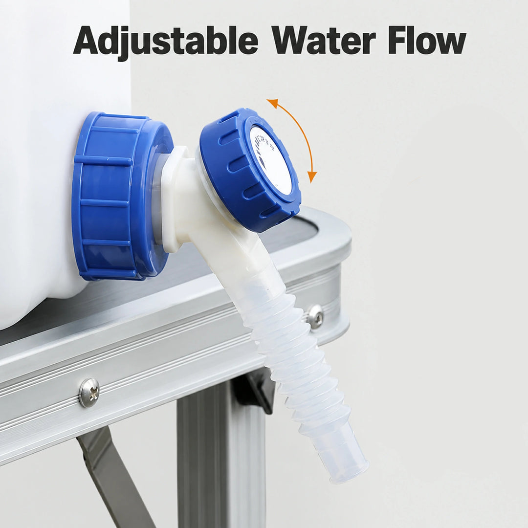Réservoir d'eau de camping portable avec robinet et roues 