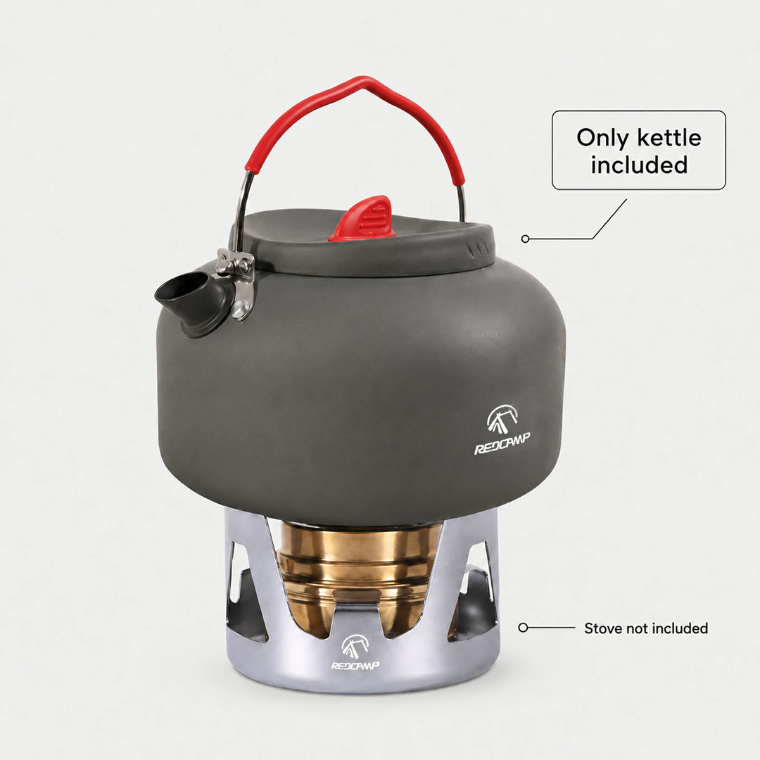 Bouilloire de camping en aluminium avec sac de transport, 0,8 L/0,9 L/1,4 L/2 L