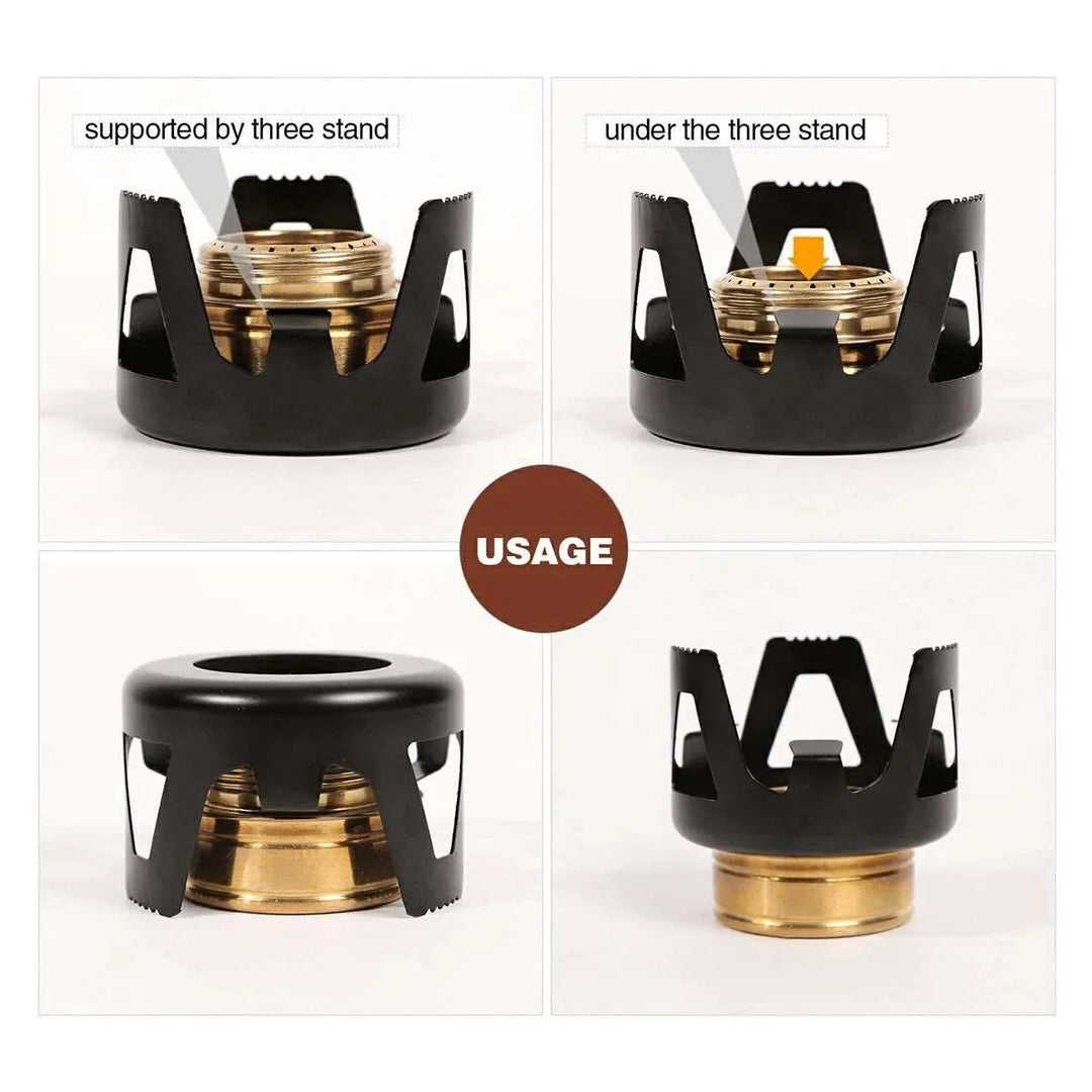 Mini Alcohol Stove with Aluminium Stand for Backpacking - Redcamp