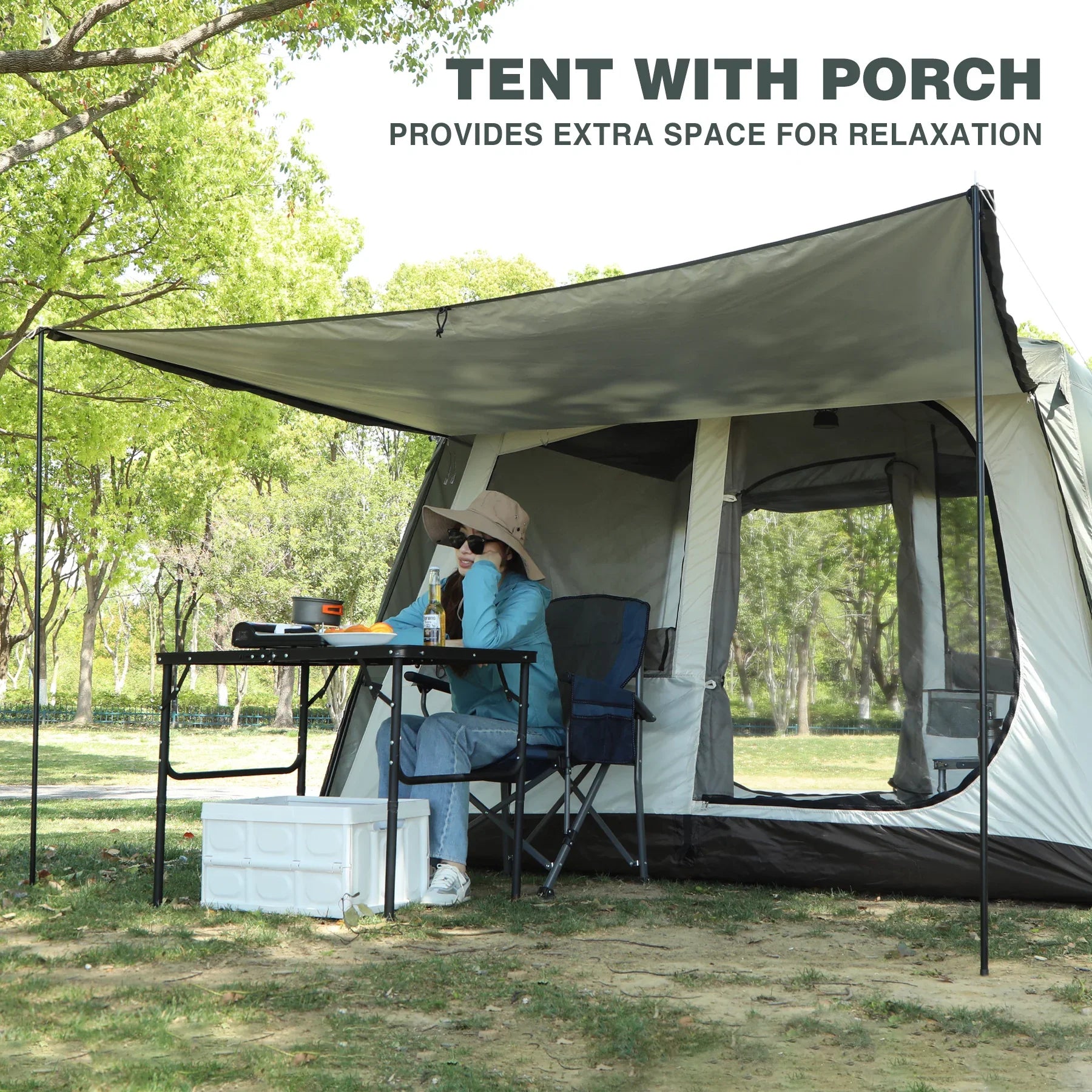 Large 6/8 Person Family Tent with Rainfly & Windproof