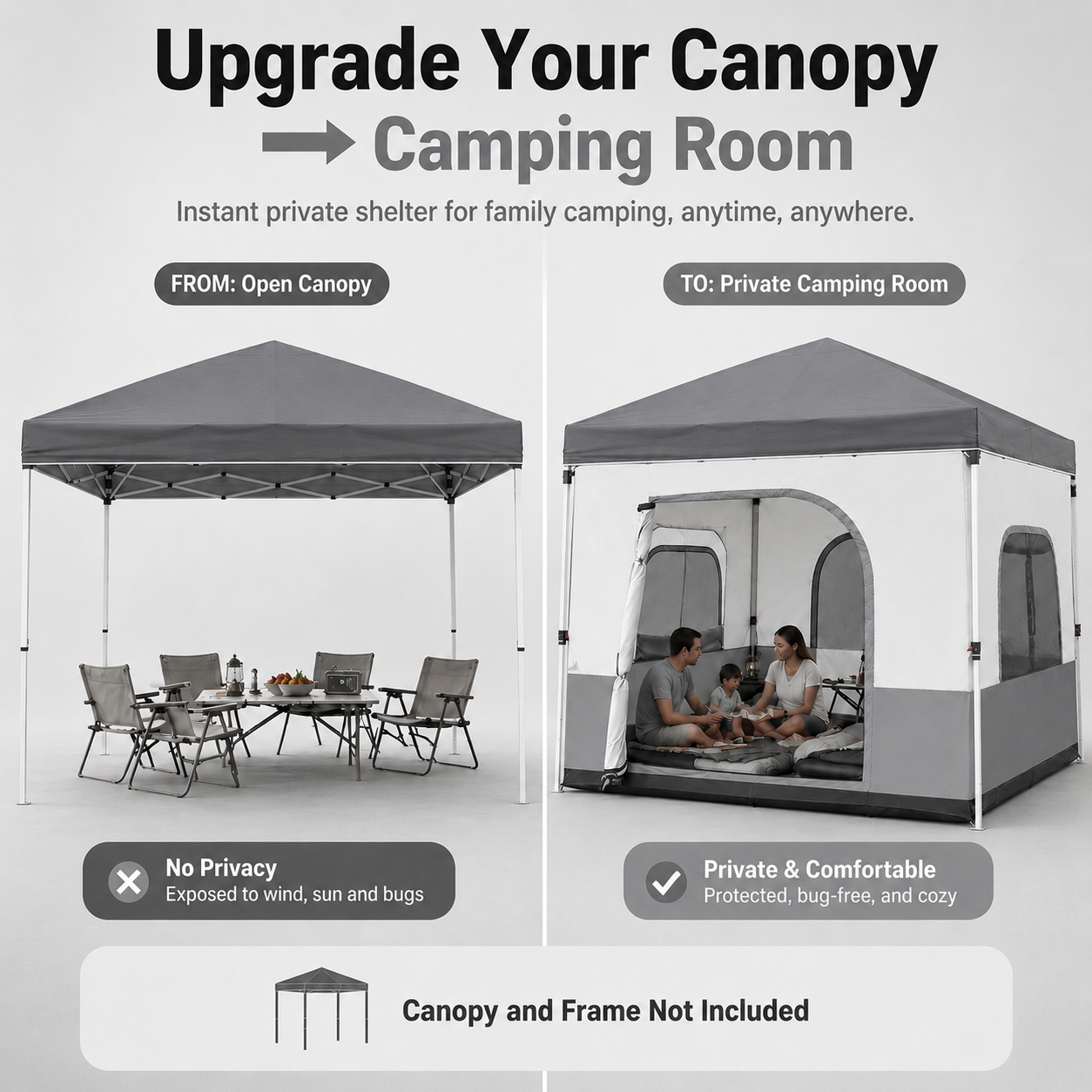 4-6 Person Canopy Camping Tent Inner Attachment