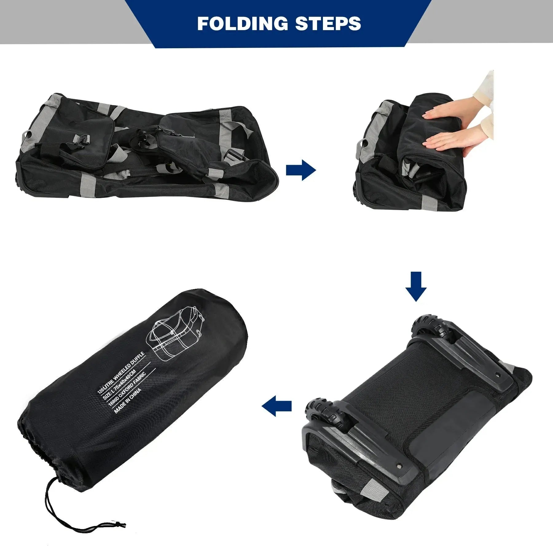 Foldable Duffle Bag with Wheels for Travel 85/120L - Redcamp