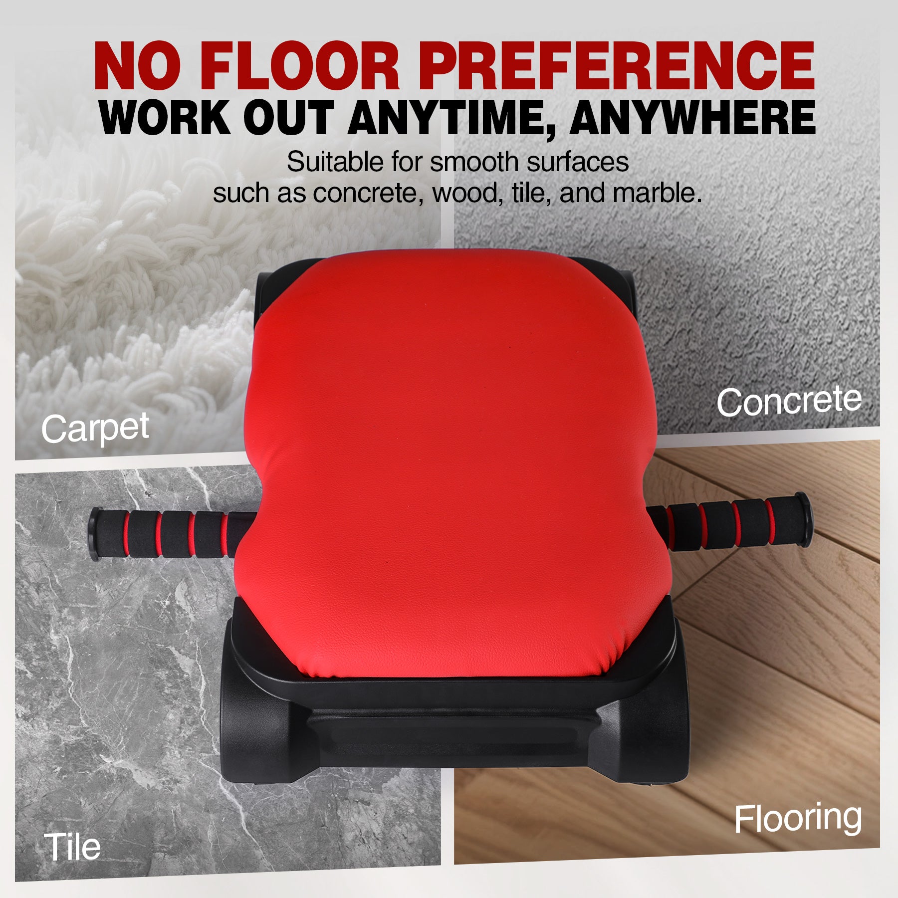 Auto-Rebound 4-Wheel Ab Roller Board