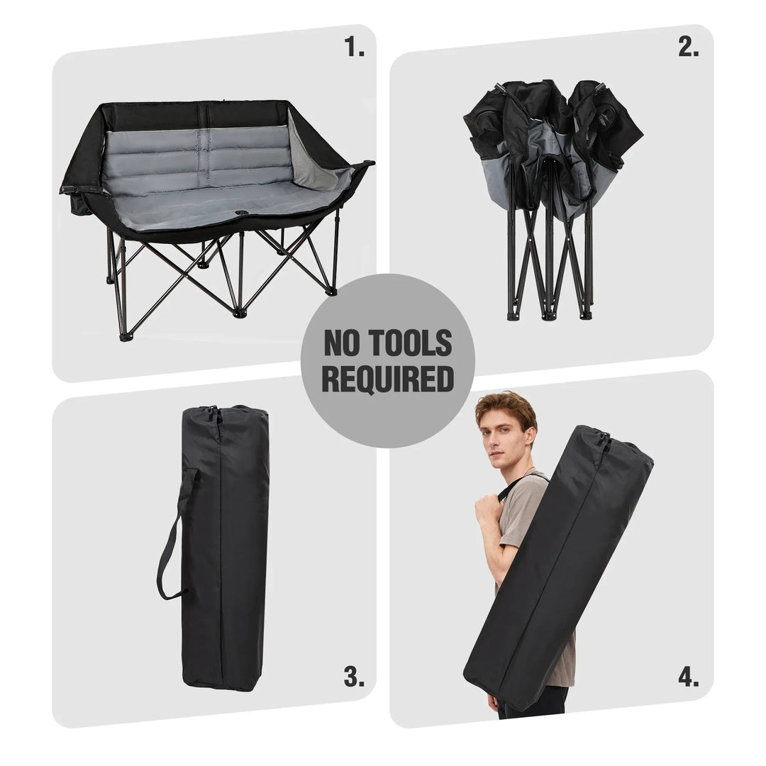 Padded Double Camping Chair