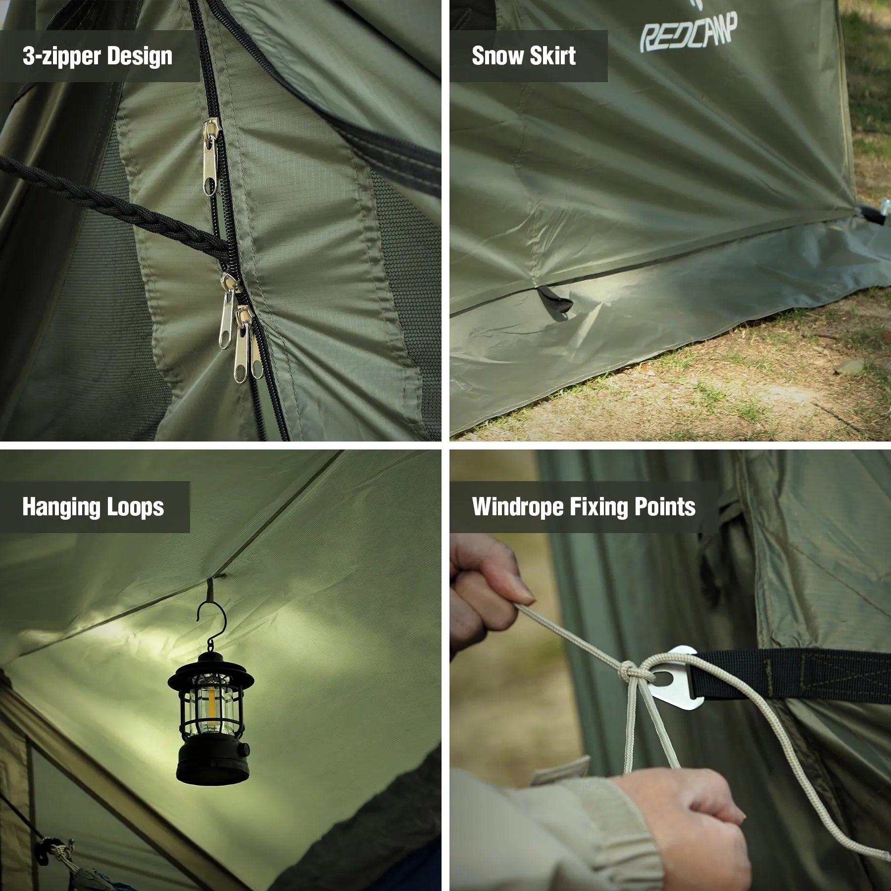 Large Hammock Hot Tent with Stove Jack - Redcamp