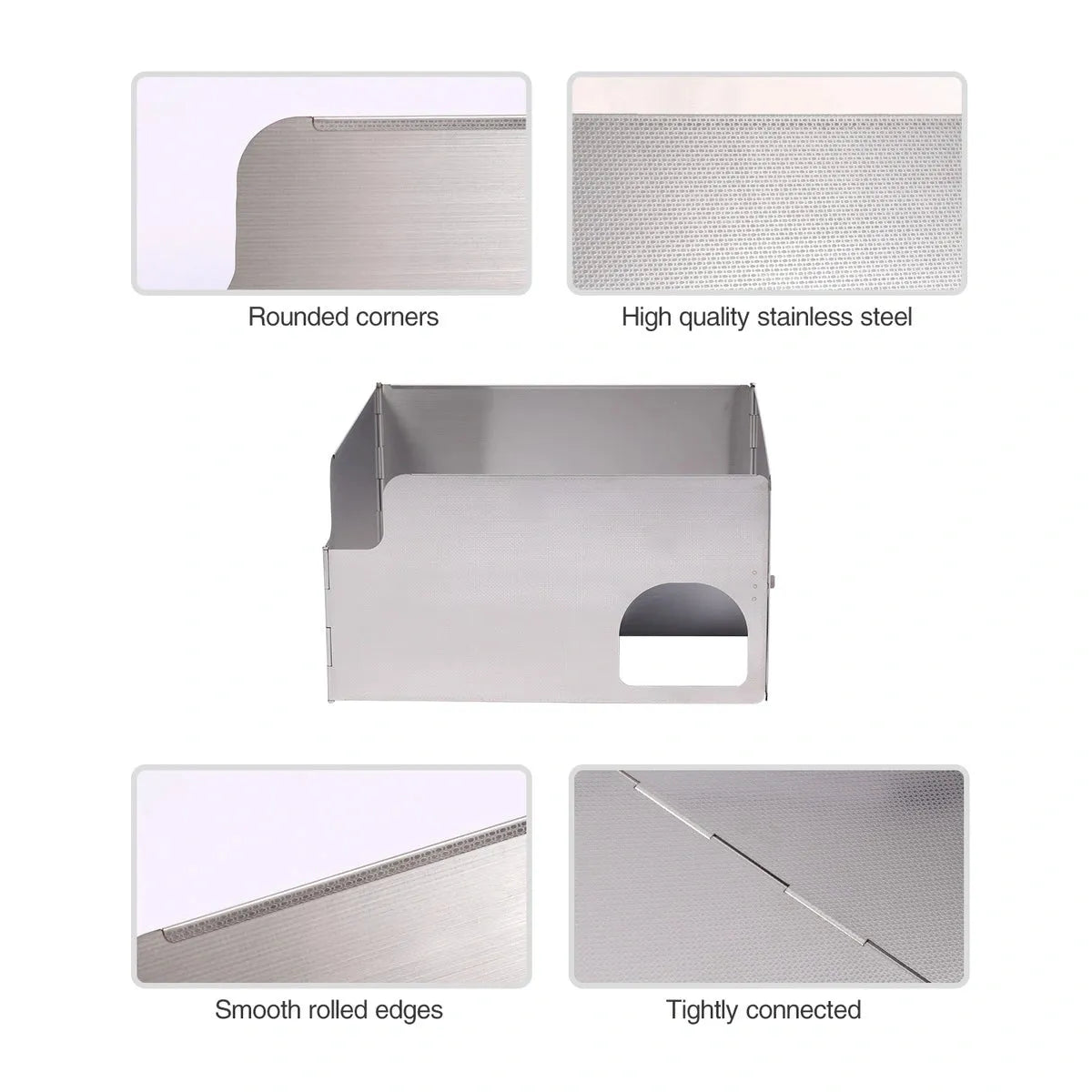 Folding Stainless Steel Stove Windscreen for Outdoor - Redcamp