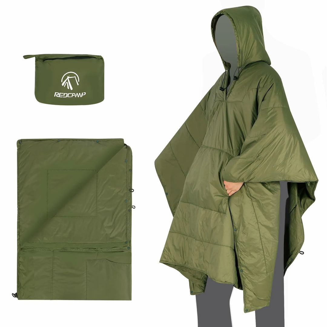 Wearable Waterproof Camping Blanket with Hood - Redcamp