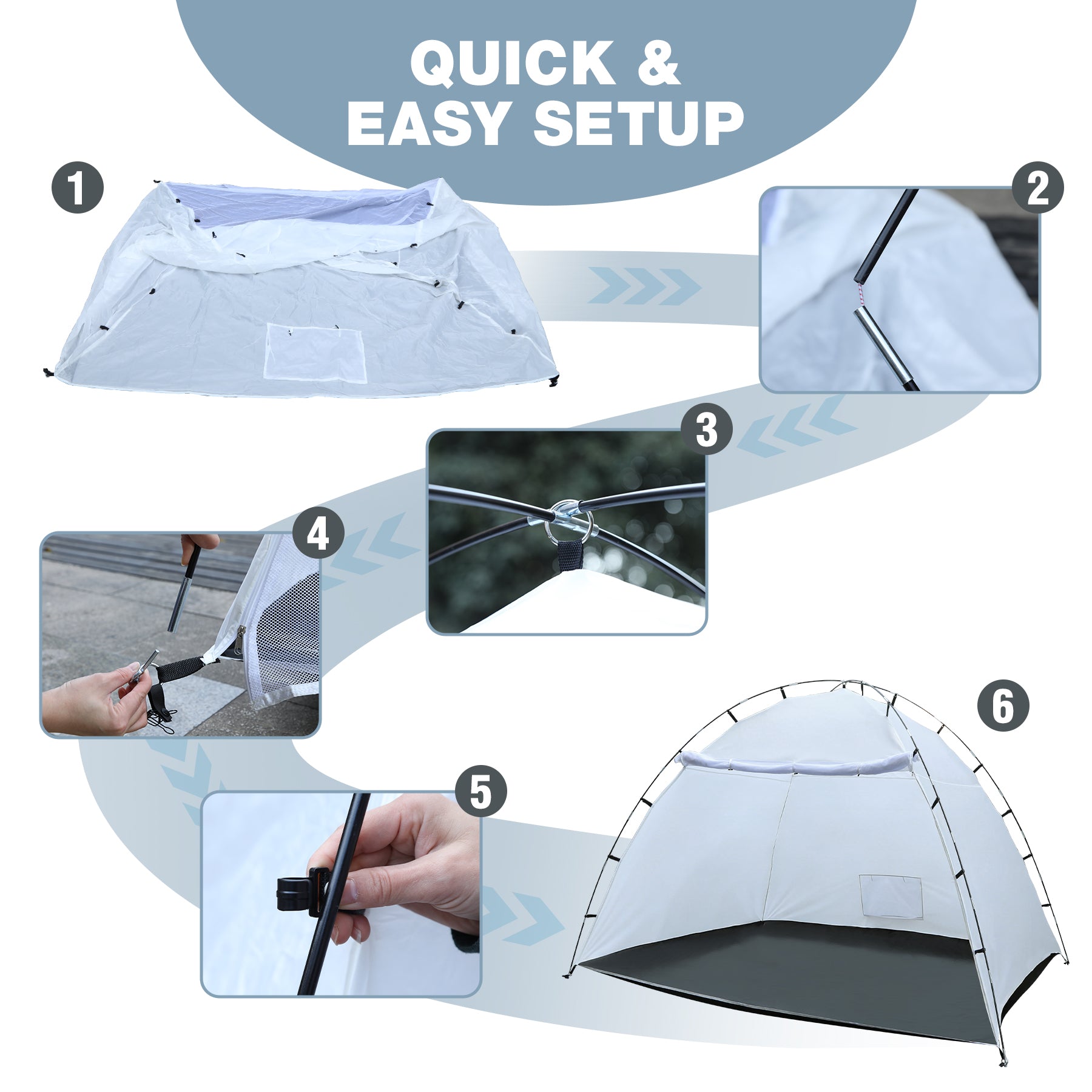 10x8ft Portable Paint Booth Tent with 6.5ft Walk-in Height