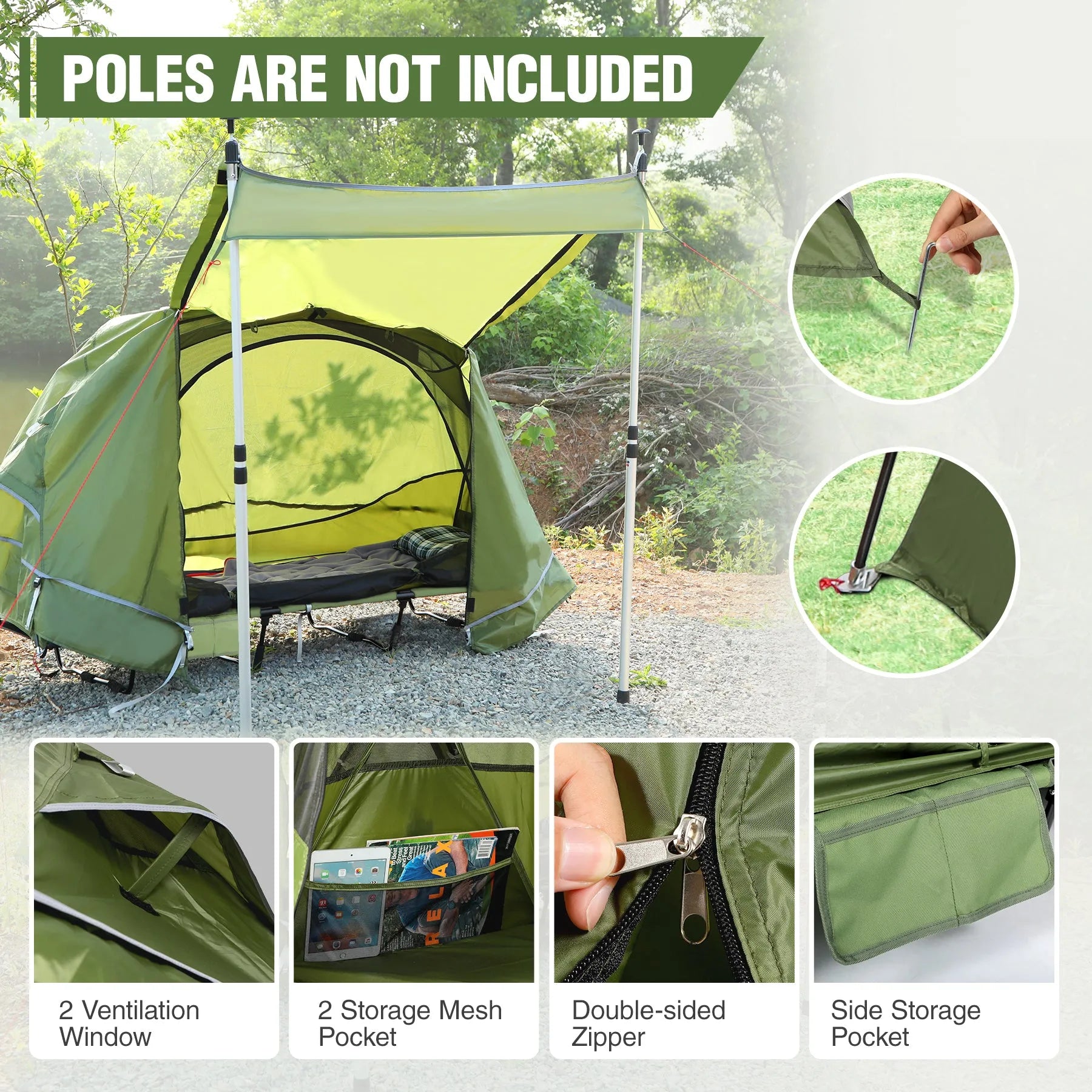Tente de camping pliante pour 1 personne 