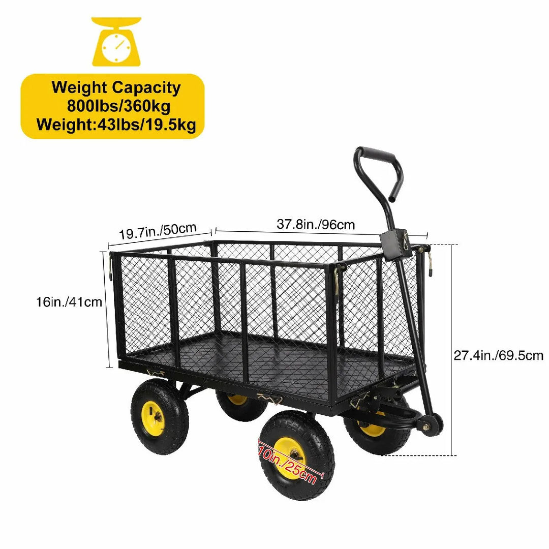 Heavy Duty 800lbs Steel Garden Cart - Redcamp