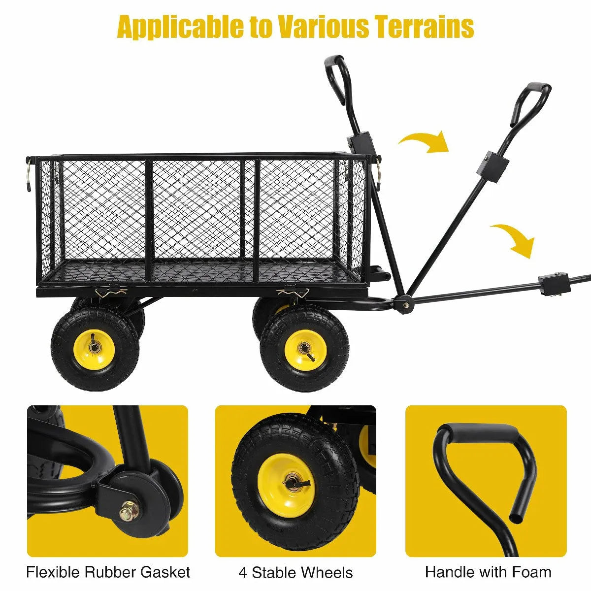 Heavy Duty 800lbs Steel Garden Cart - Redcamp