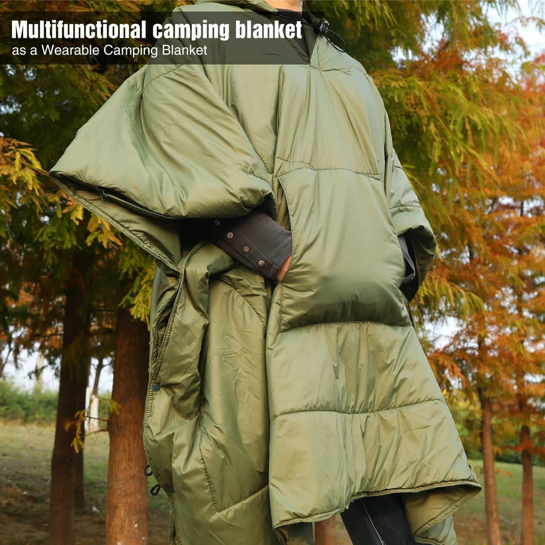 Wearable Waterproof Camping Blanket with Hood - Redcamp