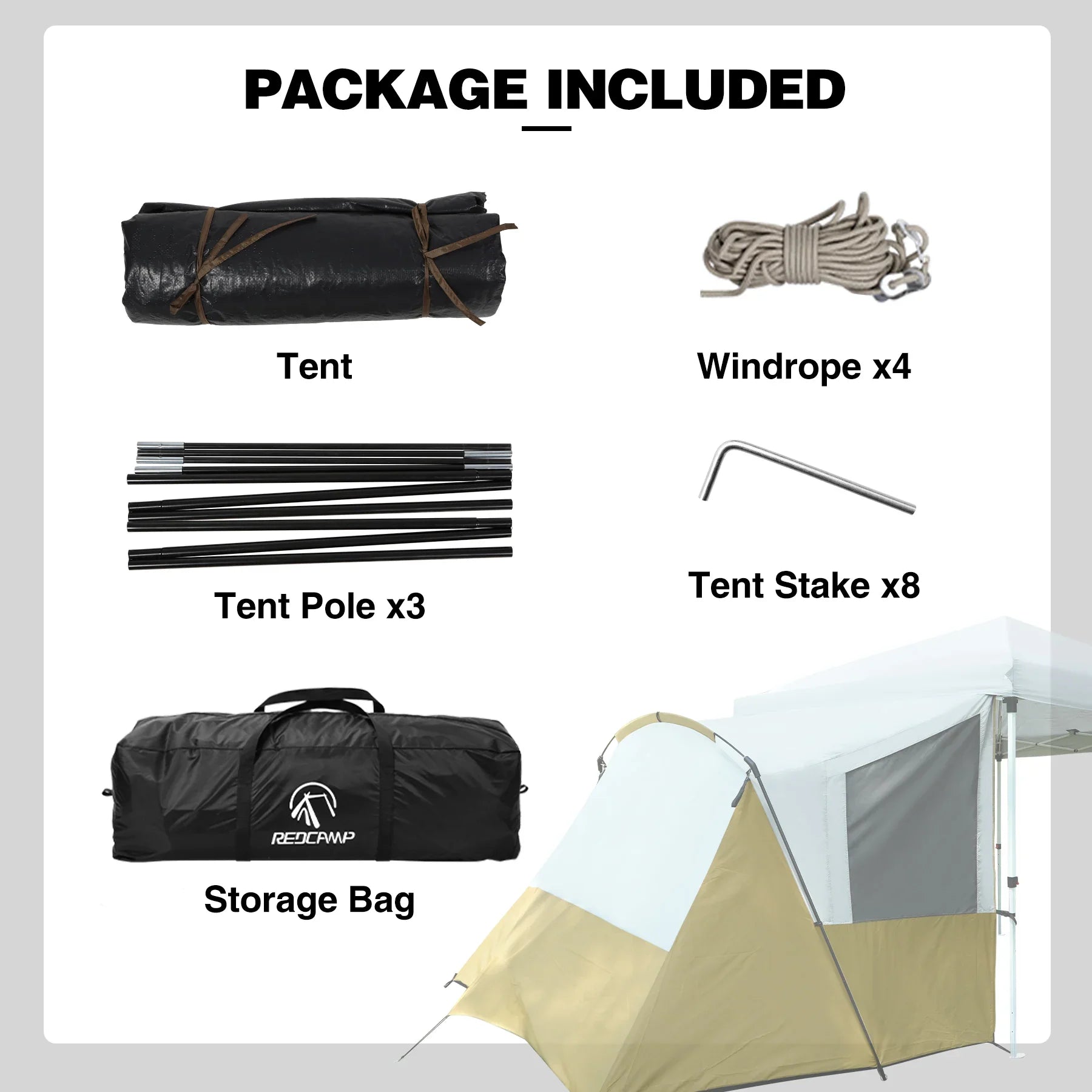 4-6 Person Side Tent for 10'x 10' Pop Up Canopy Tent