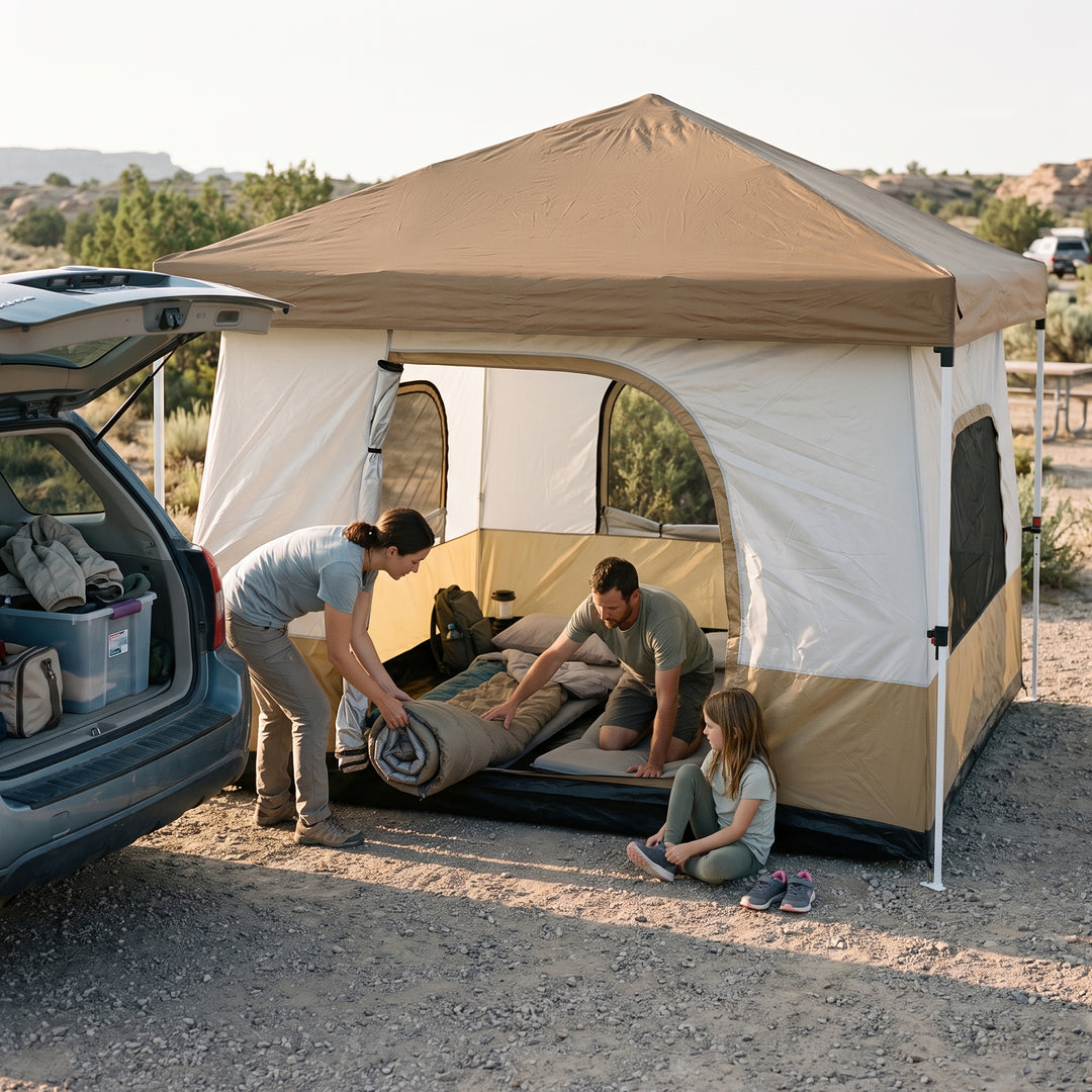 Tente intérieure de camping cubique pour auvent escamotable de 10'x10' (auvent et cadre non inclus) 