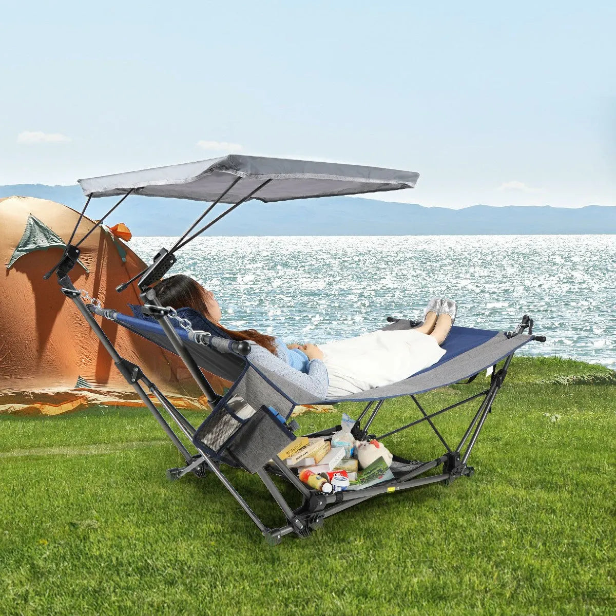 Portable Folding Hammock with Removable Canopy and Pillow - Redcamp