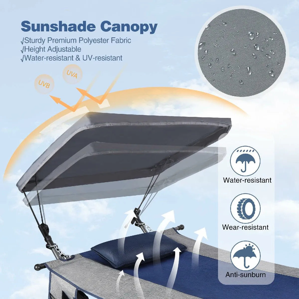 Portable Folding Hammock with Removable Canopy and Pillow - Redcamp