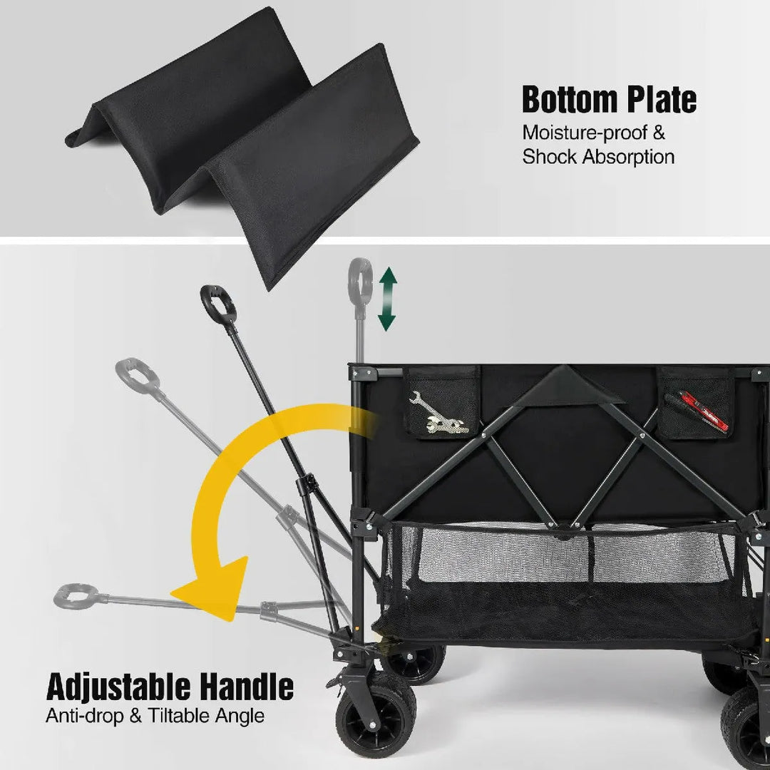 Large Collapsible Double Decker Wagon, 450lbs Heavy Duty - Redcamp
