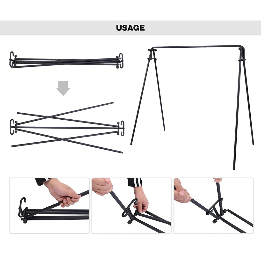 Portable Hanging Campfire Swing Grill Stand with Dutch Oven Lid Lifter & Hooks For Outdoor Cooking - Redcamp