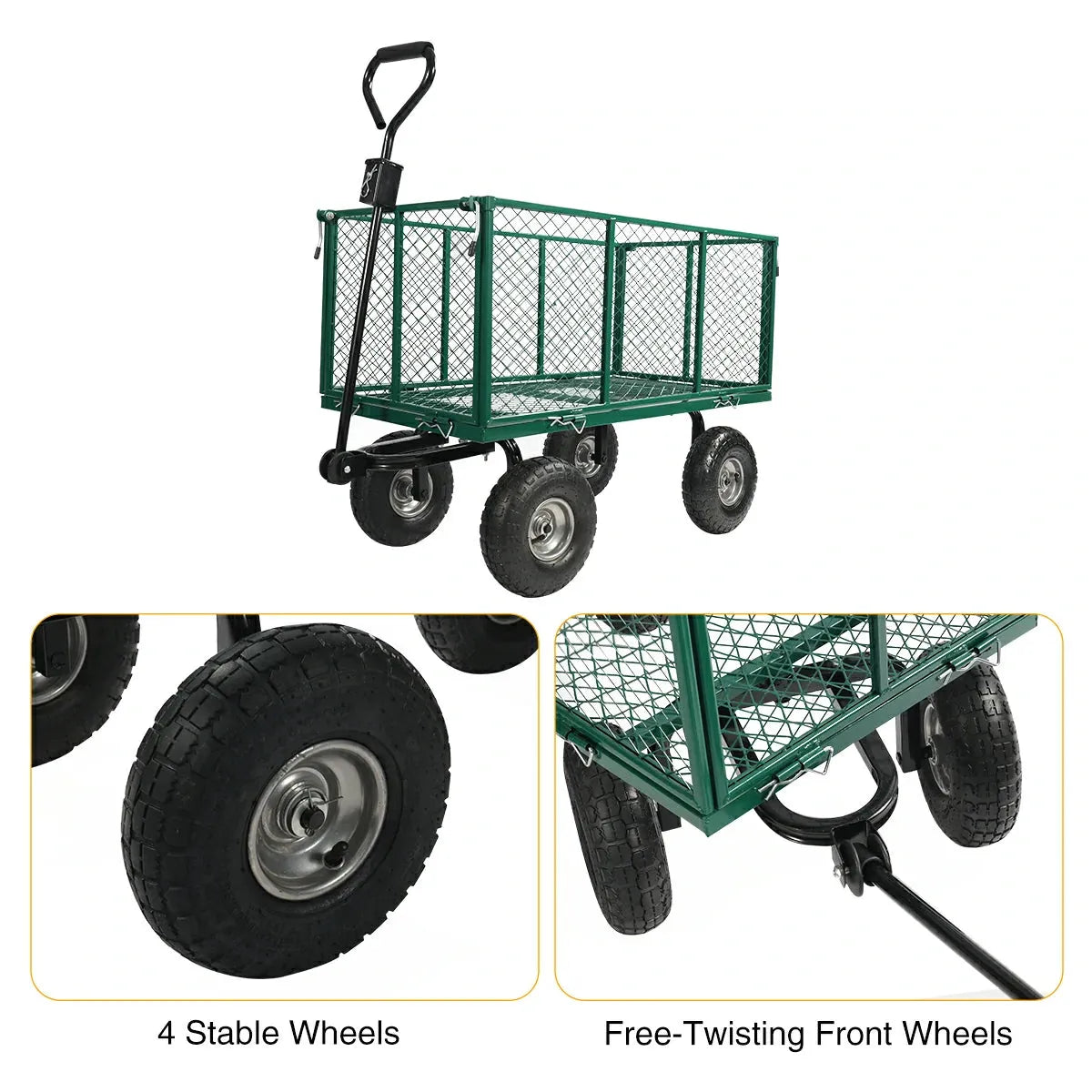 Mesh Steel Garden Cart - Redcamp