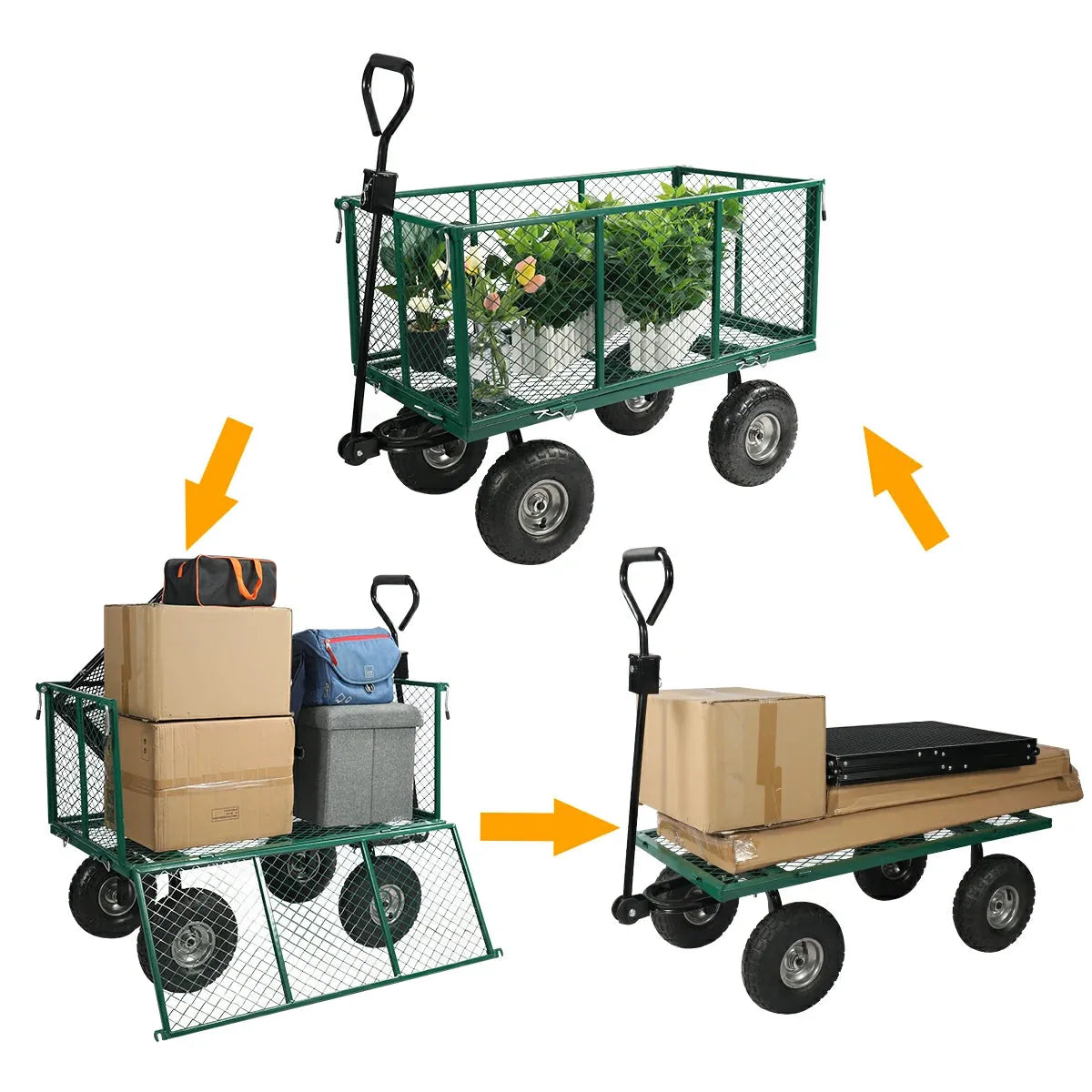 Mesh Steel Garden Cart - Redcamp