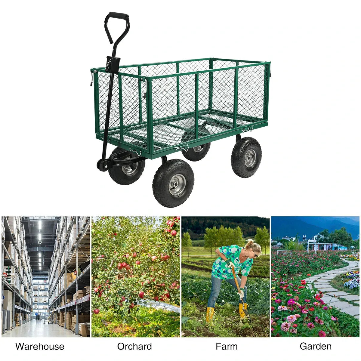 Mesh Steel Garden Cart - Redcamp