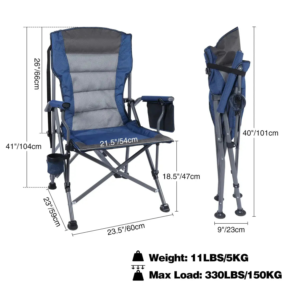 Heavy Duty Folding Camping Chair with High Back & Cup Holder - Redcamp