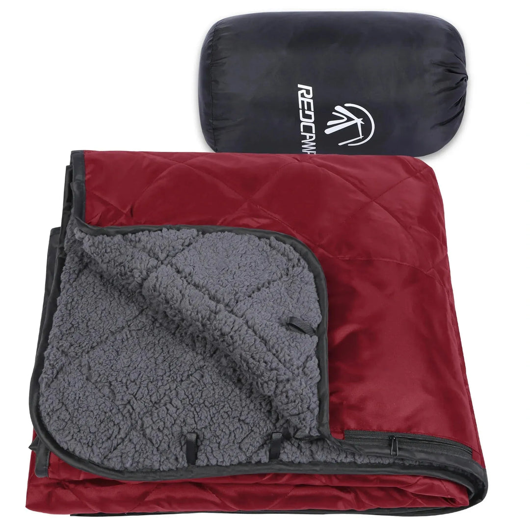 Waterproof Stadium Blanket with Sherpa Lining - Redcamp