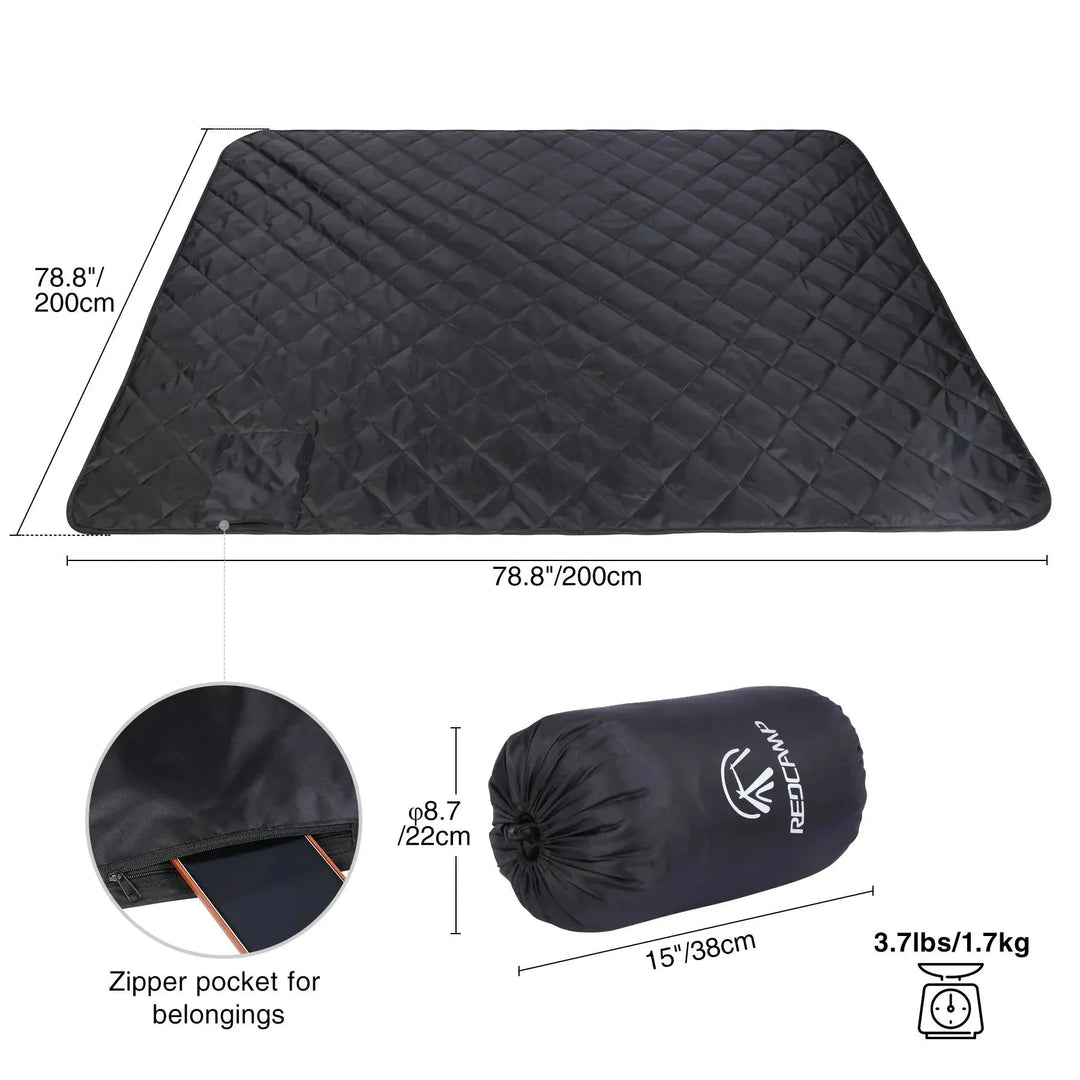 Size chart for REDCAMP waterproof stadium blanket 