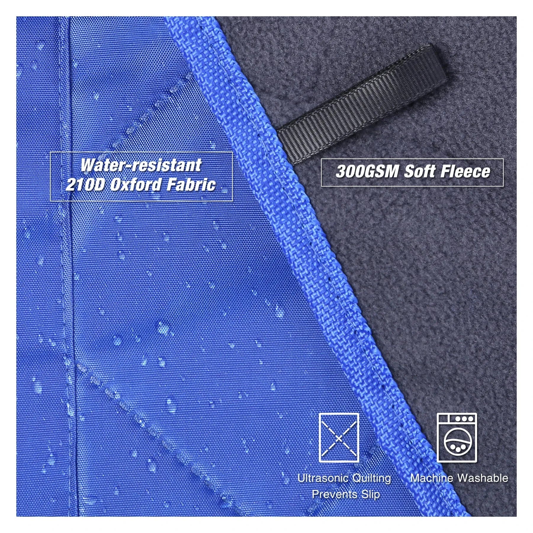 Outdoor Waterproof Blanket with Warm Fleece - Redcamp