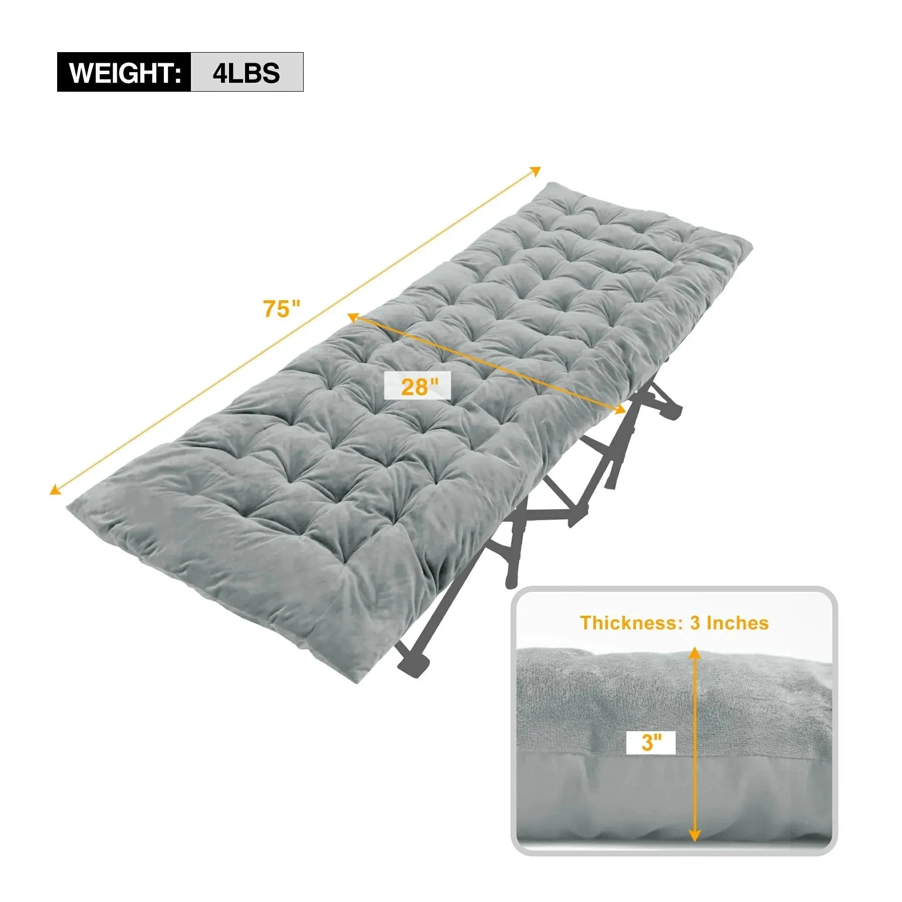 Portable Folding Sleeping Cot Mattress Pads for Camping - Redcamp
