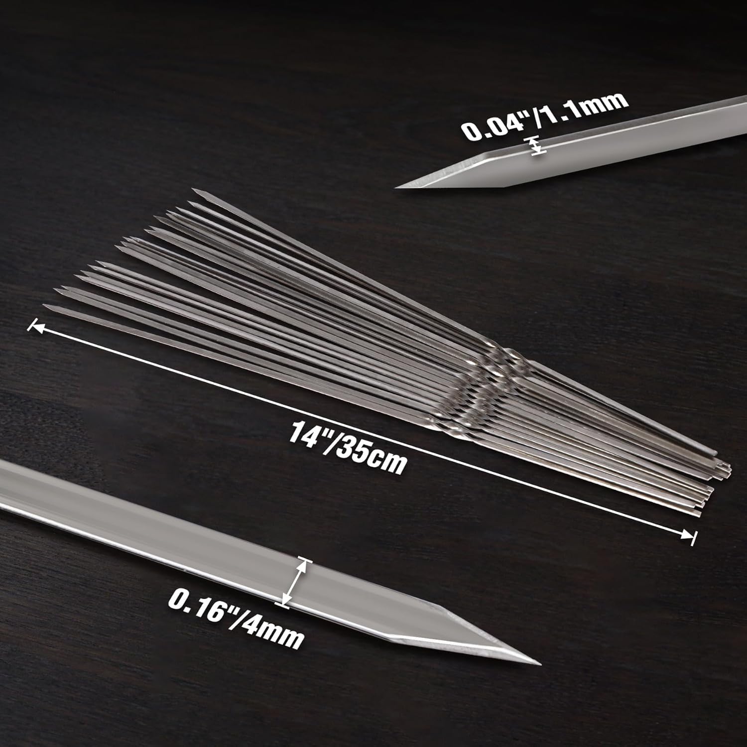 REDCAMP 14 inch metal skewers with pointed tips