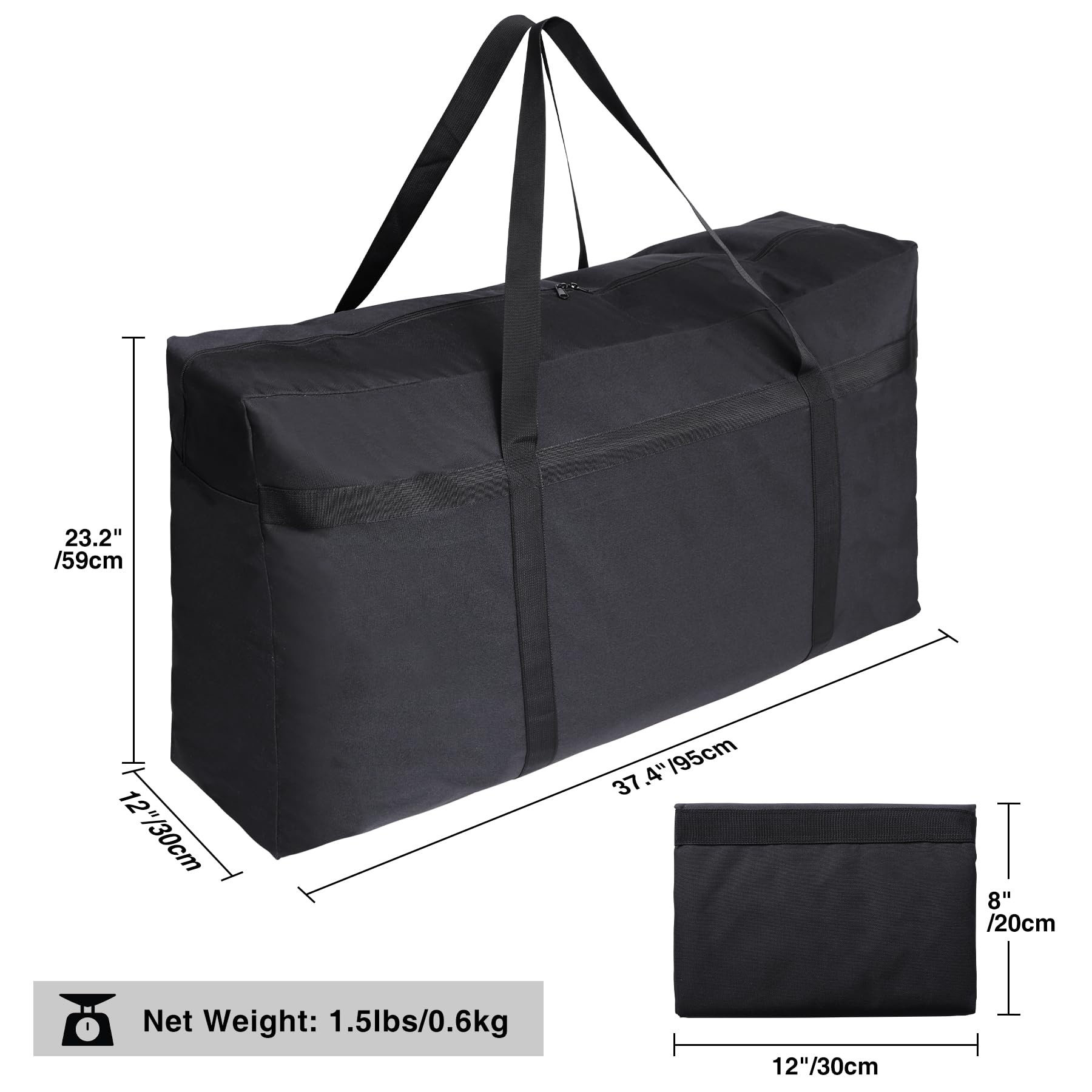 REDCAMP large rolling duffle bag 180L option dimensions and net weight diagram
