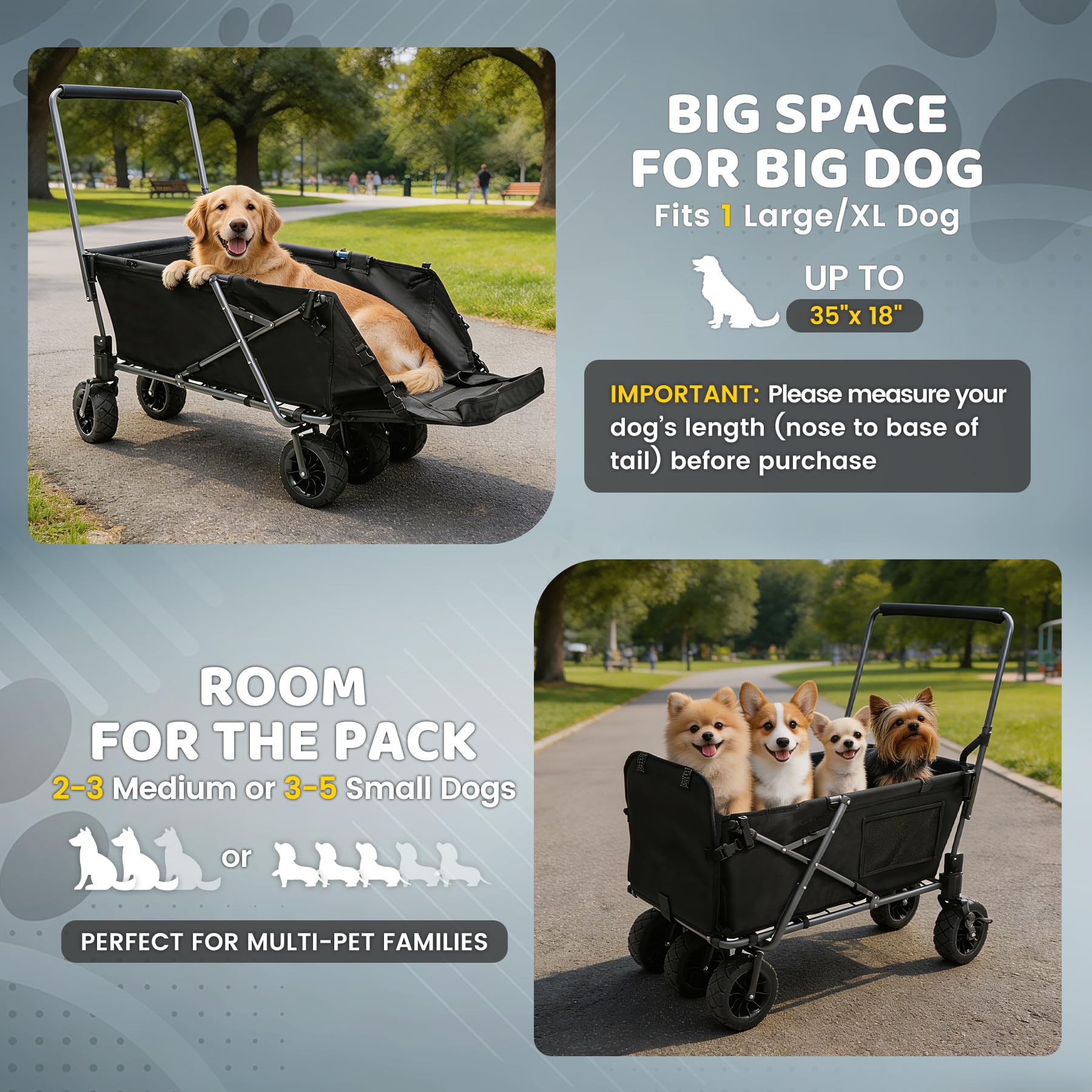 REDCAMP large pet wagon large wagon bed for a dog