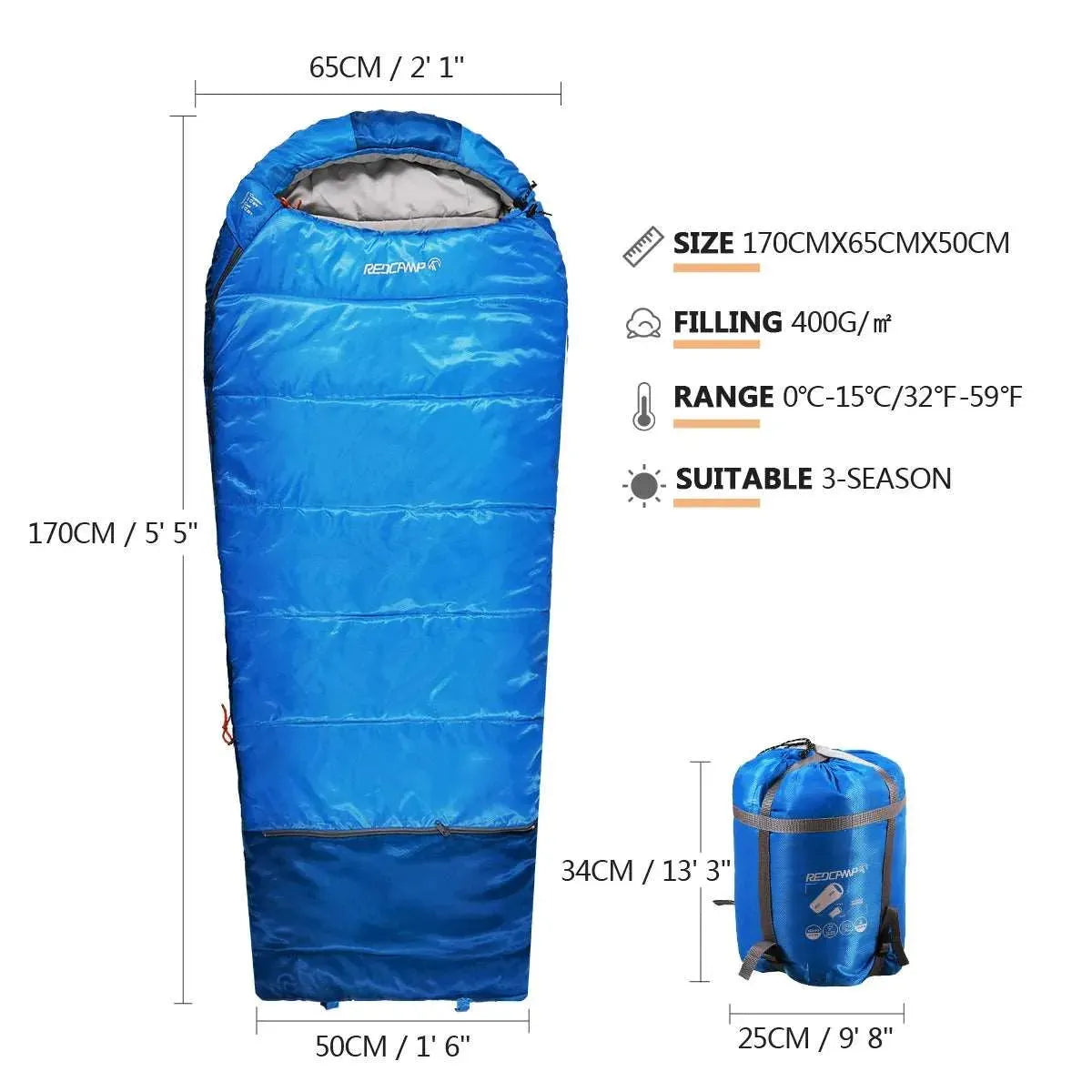 Mummy Kids Sleeping Bag for Camping,Blue Rose (Copy) - Redcamp