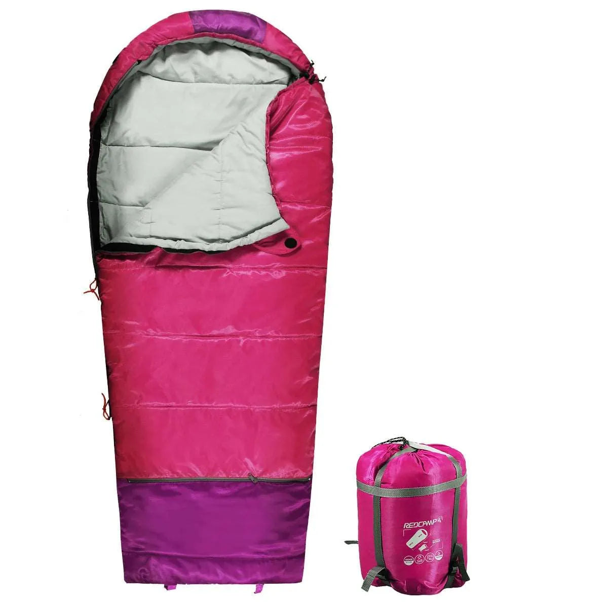 Mummy Kids Sleeping Bag for Camping,Blue Rose - Redcamp