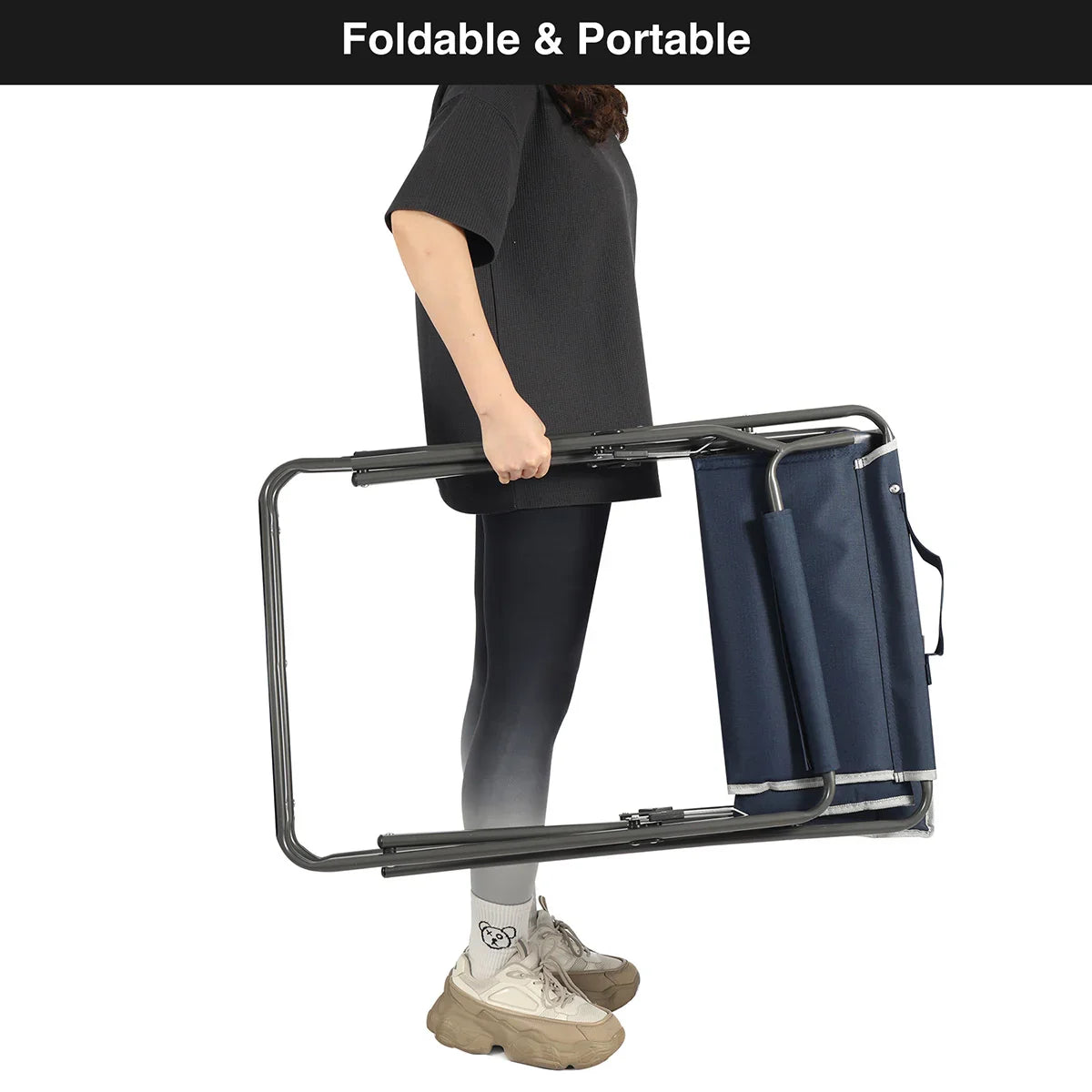 Chaise de directeur de camping pliable avec dossier en maille respirante 