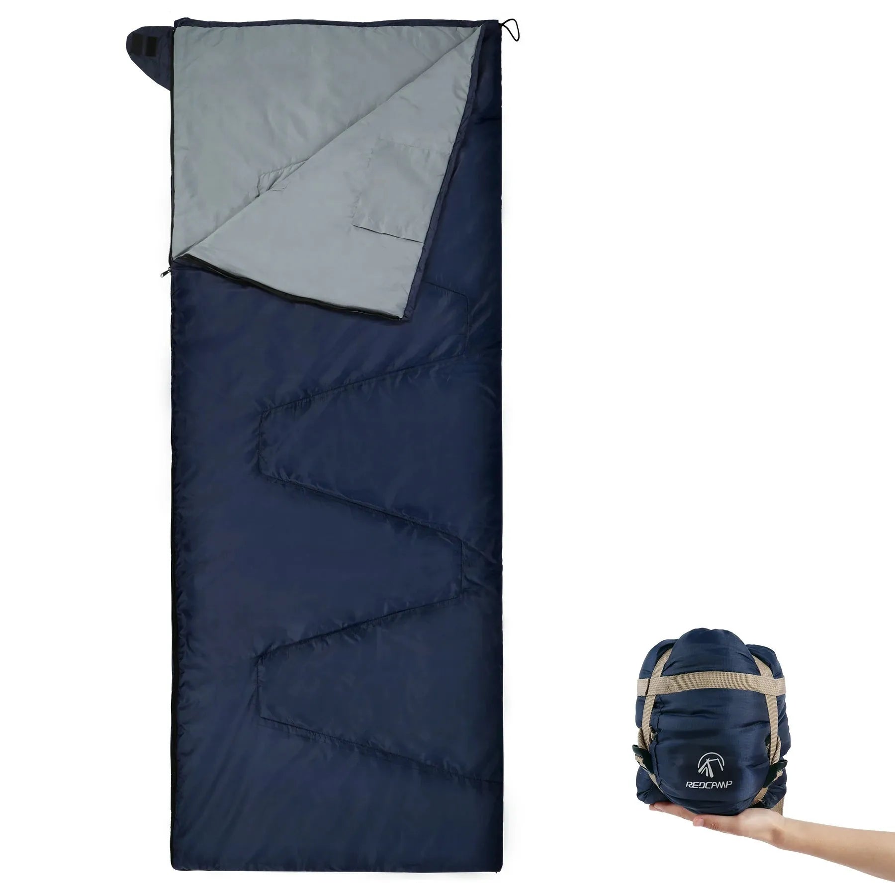 Ultralight Camping Sleeping Bag for Warm Weather,Green Blue Black Navy Blue - Redcamp