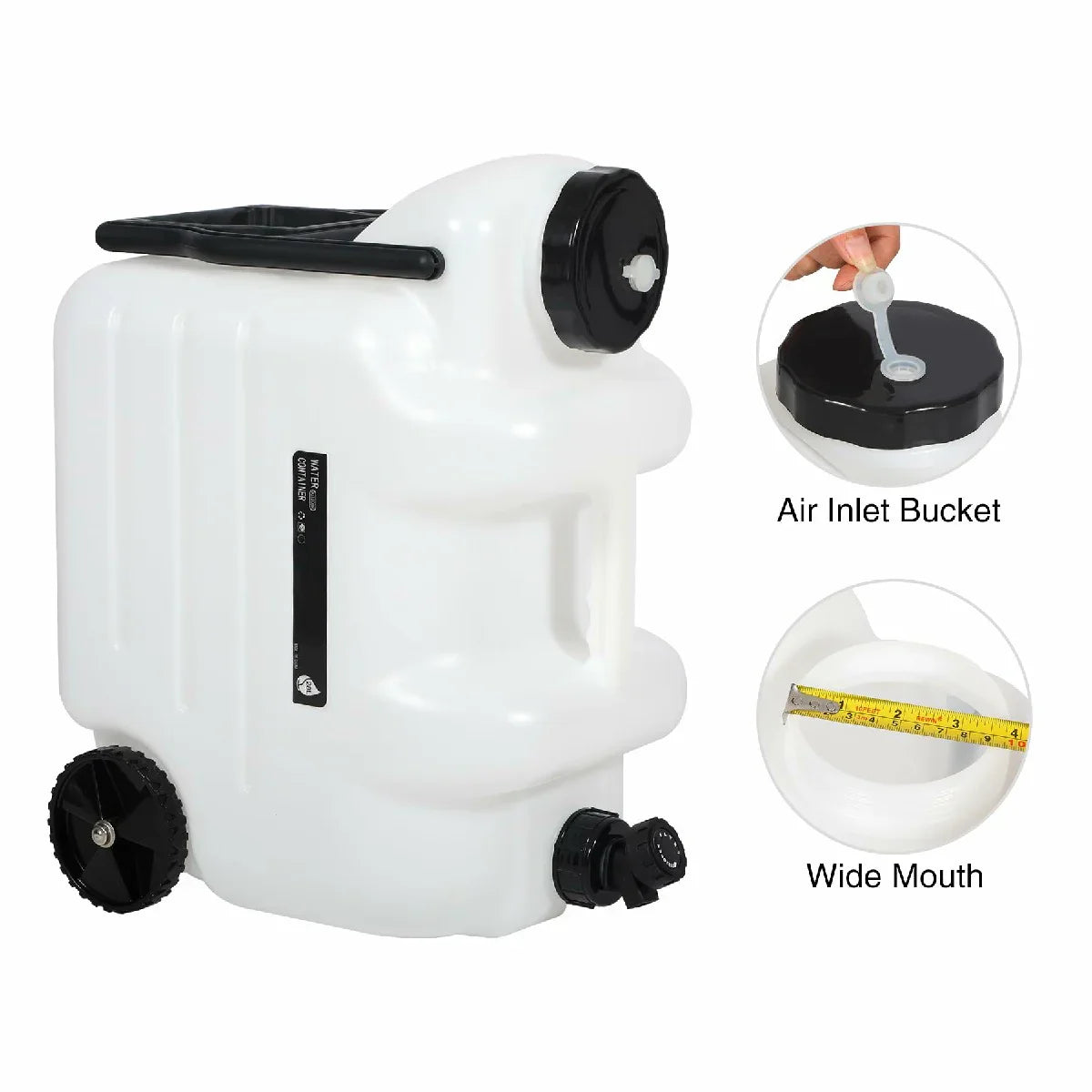 REDCAMP 7.4 Gallon Water Container with Wheels & Folding Handle
