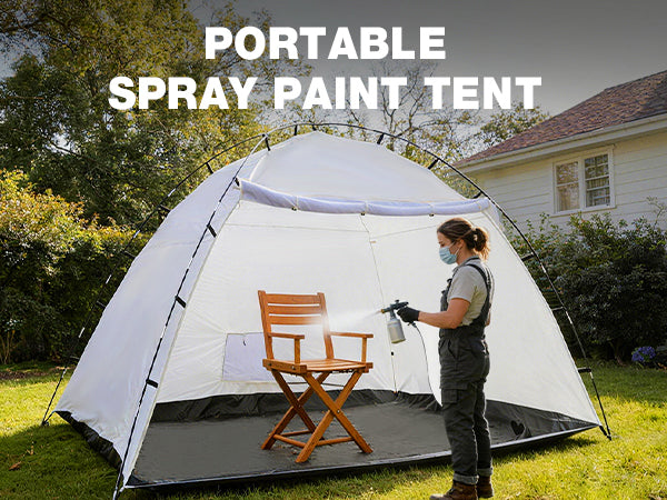 10x8ft Portable Paint Booth Tent with 6.5ft Walk-in Height