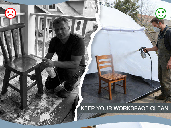 10x8ft Portable Paint Booth Tent with 6.5ft Walk-in Height