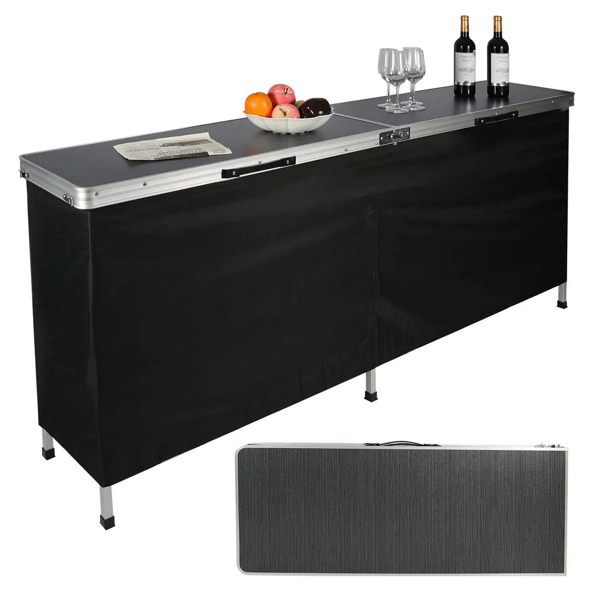 Portable Bar Table for Events with Double Layer - Redcamp